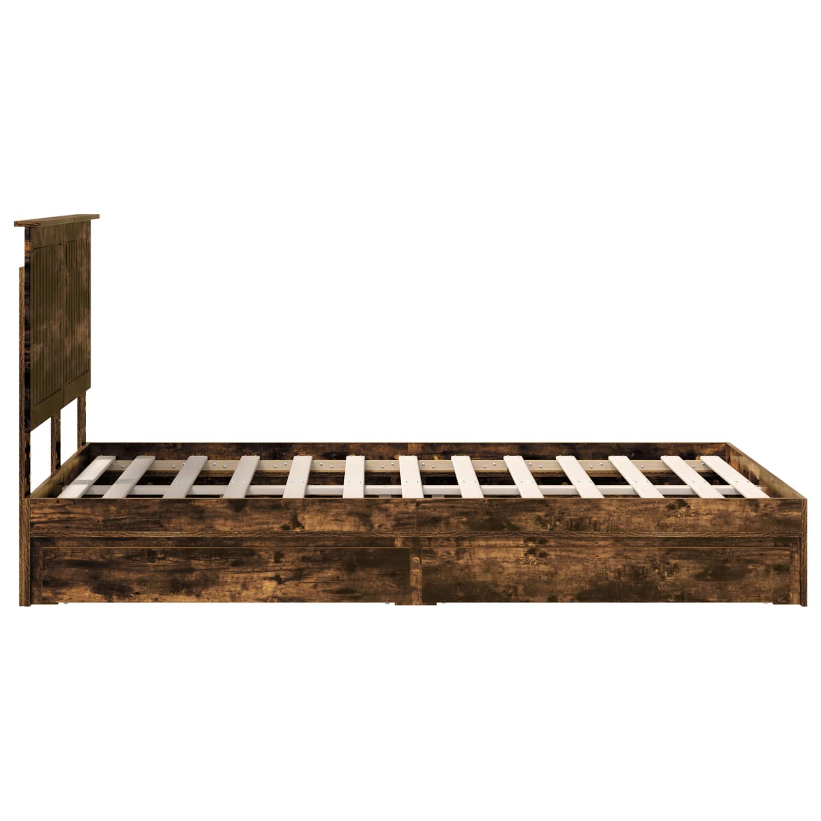 Lit de Rangement Chêne fumé 120 x 190 cm Bois d'ingénierie - XIOS