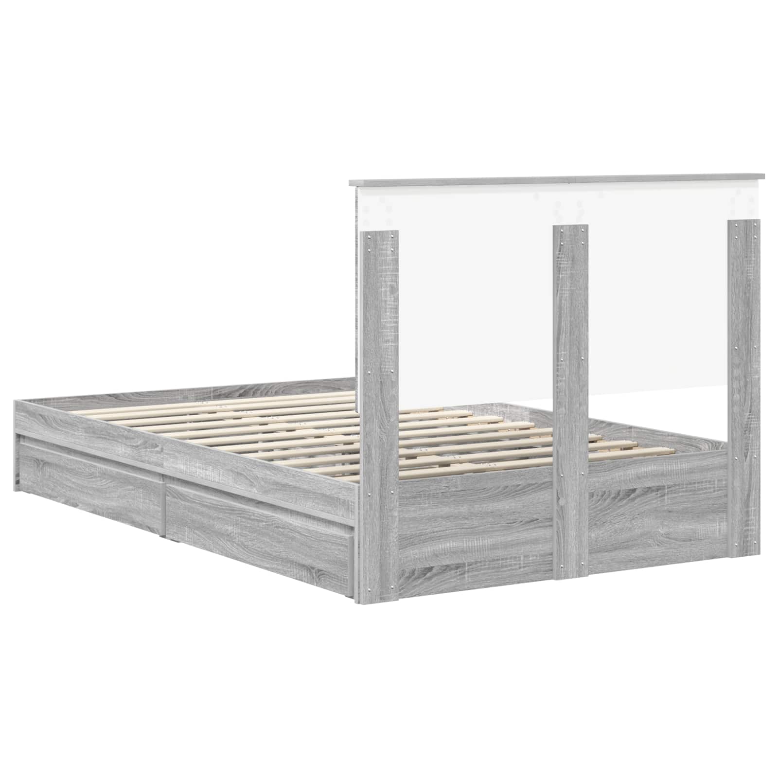 Lit de Rangement Gris Sonoma 120 x 190 cm Bois d'ingénierie - XIOS