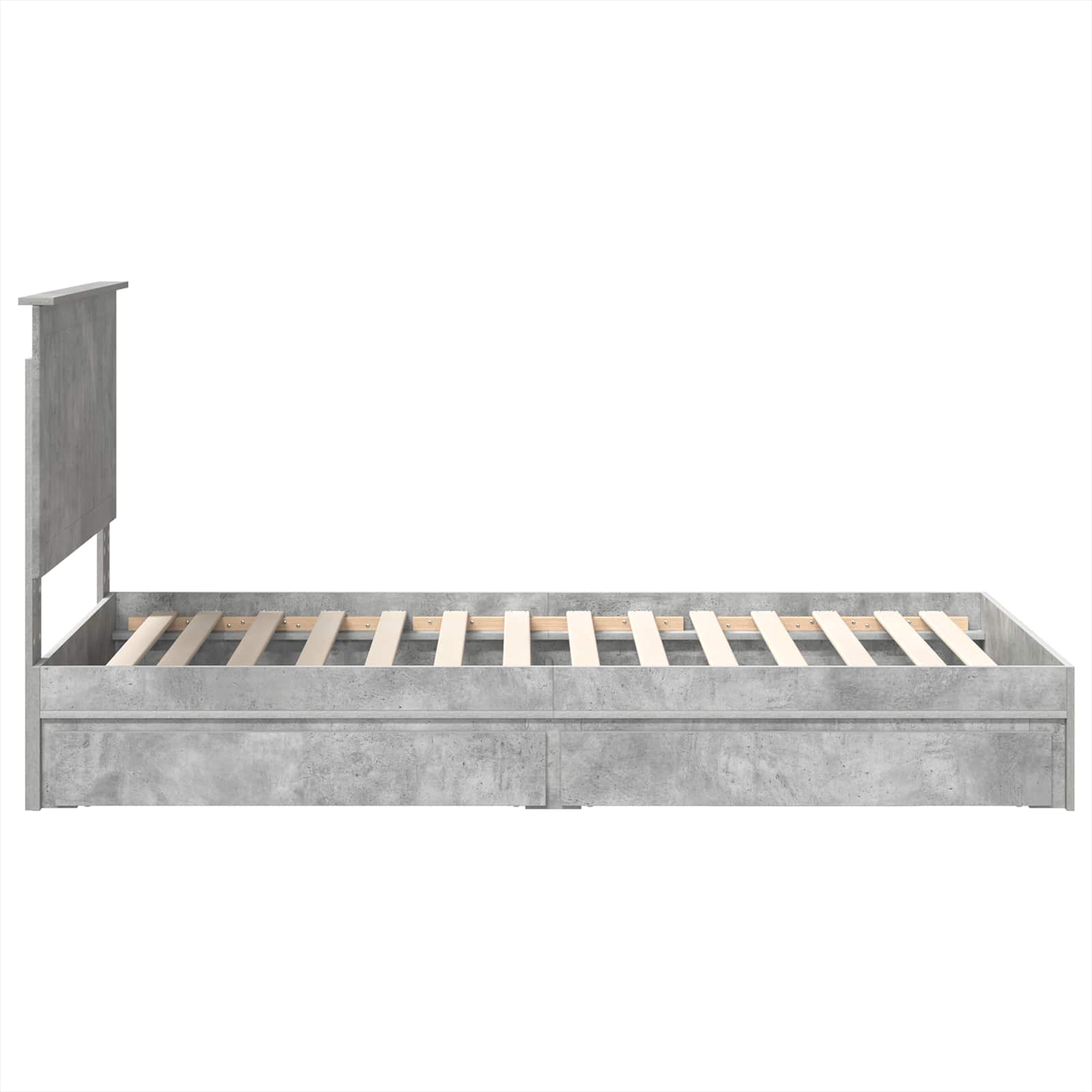 Lit de Rangement Gris béton 100 x 200 cm Bois d'ingénierie - XIOS