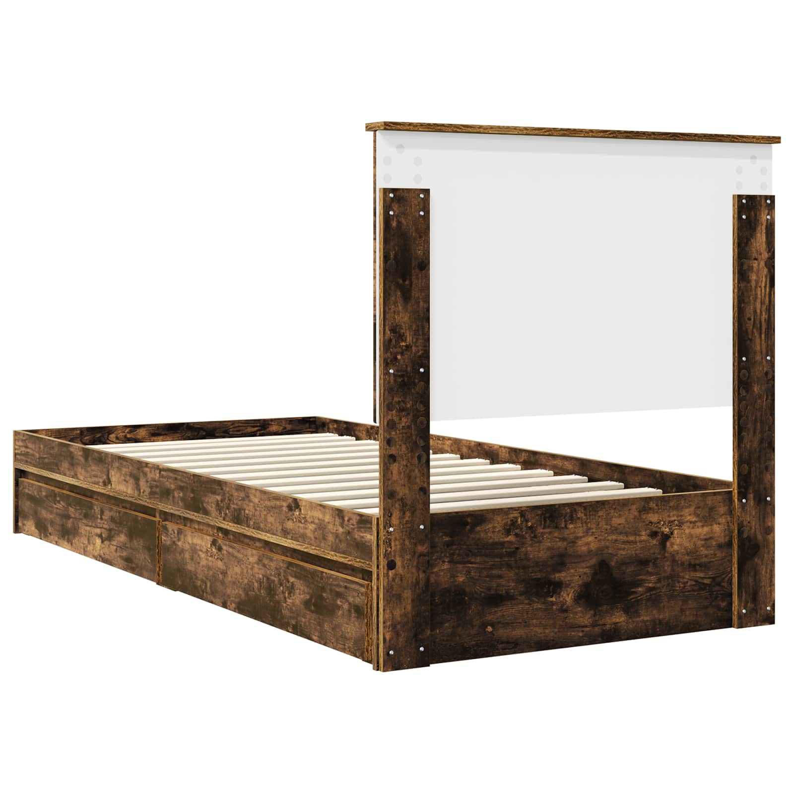 Lit de Rangement Chêne fumé 90 x 200 cm Bois d'ingénierie - XIOS