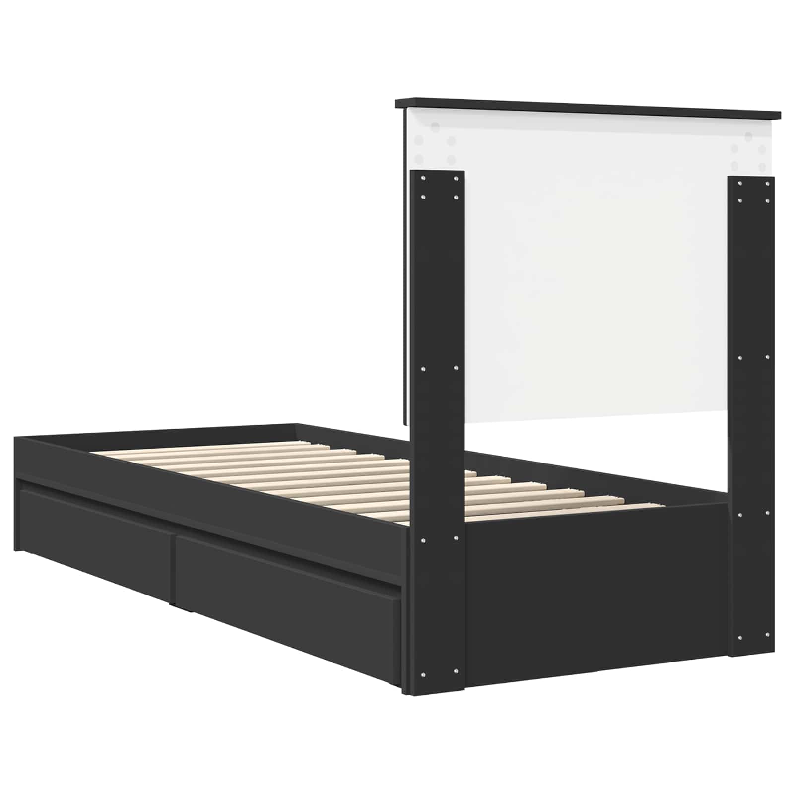 Lit de Rangement avec tiroir Noir 75 x 190 cm Bois d'ingénierie - XIOS