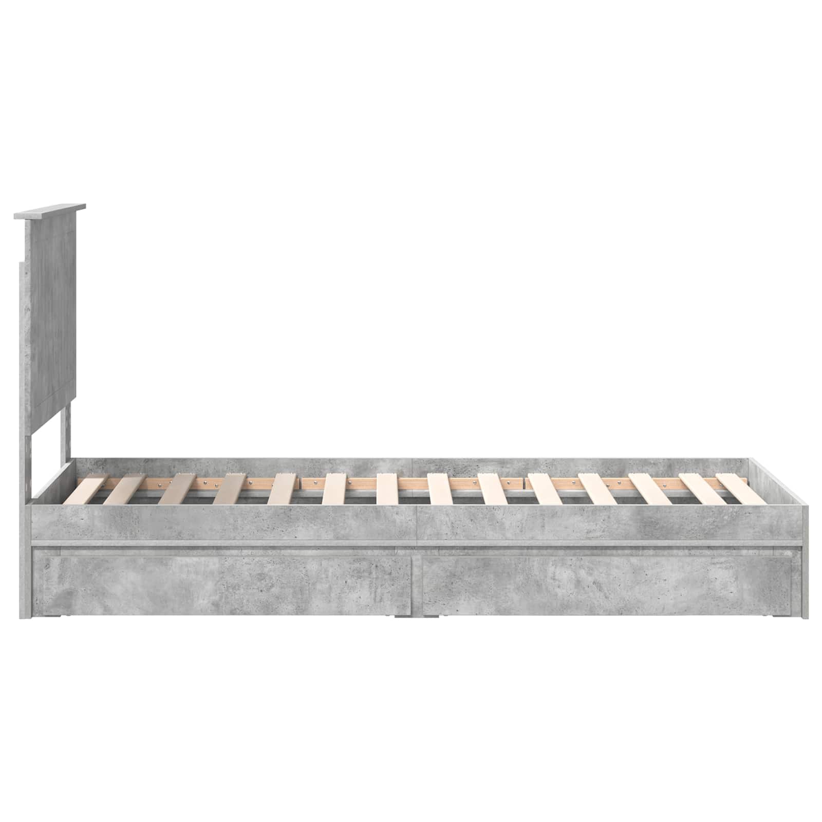 Lit de Rangement Gris béton 75 x 190 cm Bois d'ingénierie - XIOS