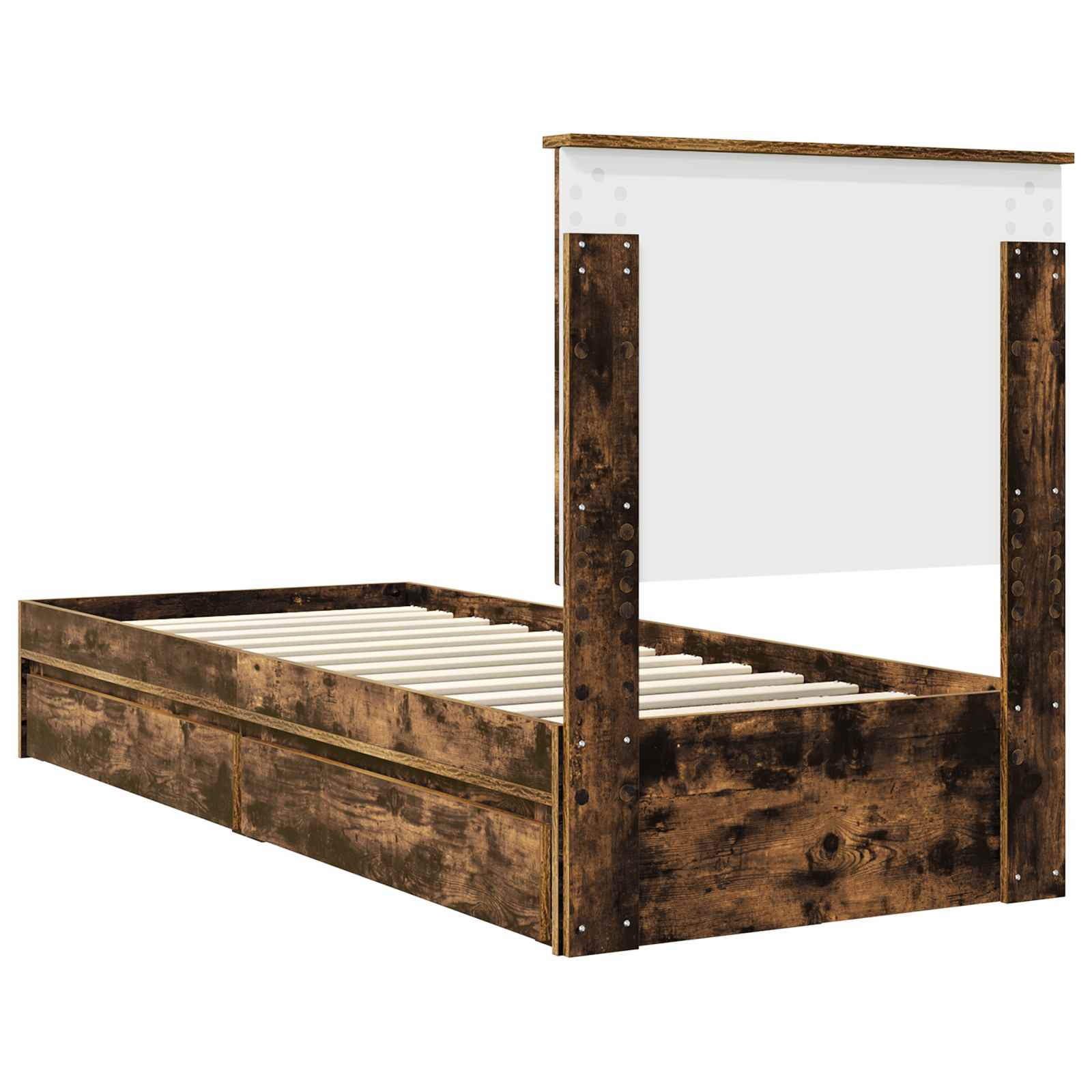 Lit de Rangement Chêne fumé 75 x 190 cm Bois d'ingénierie - XIOS