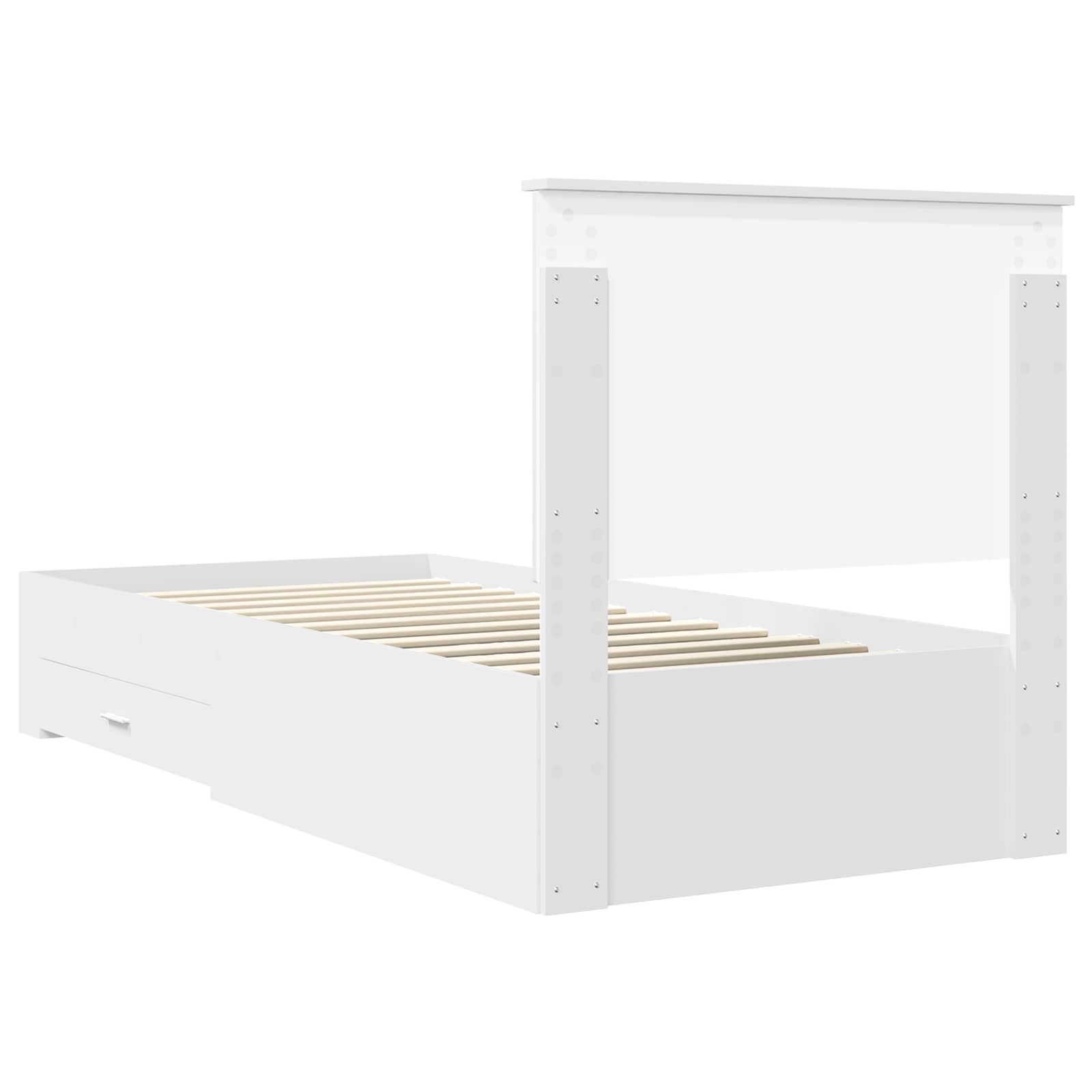 Cadre de lit avec tiroir Blanc 90 x 190 cm Bois d'ingénierie - XIOS