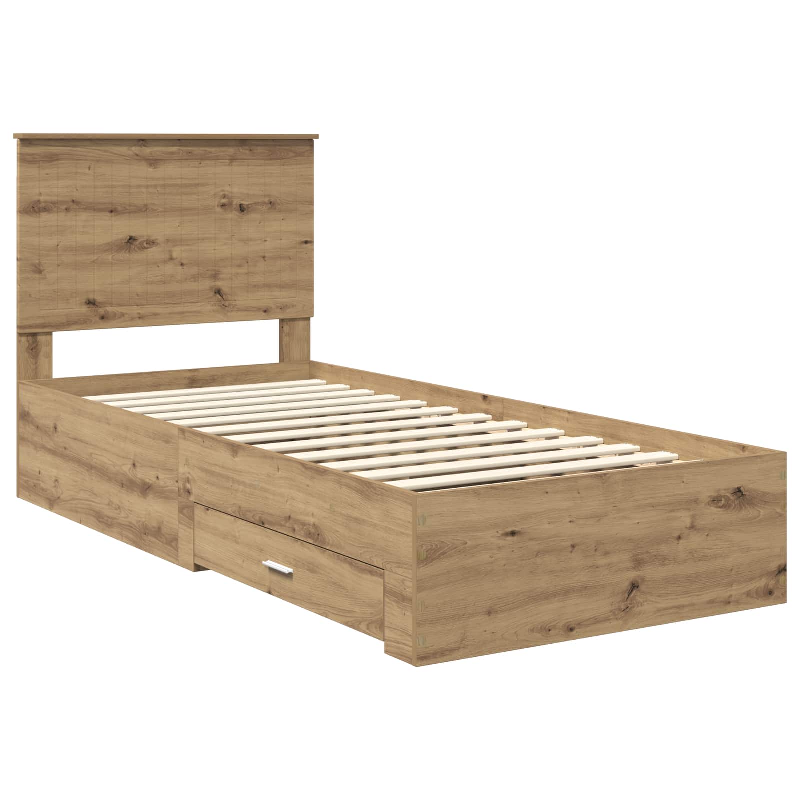 Cadre de lit Chêne artisanal 90 x 190 cm Bois d'ingénierie - XIOS