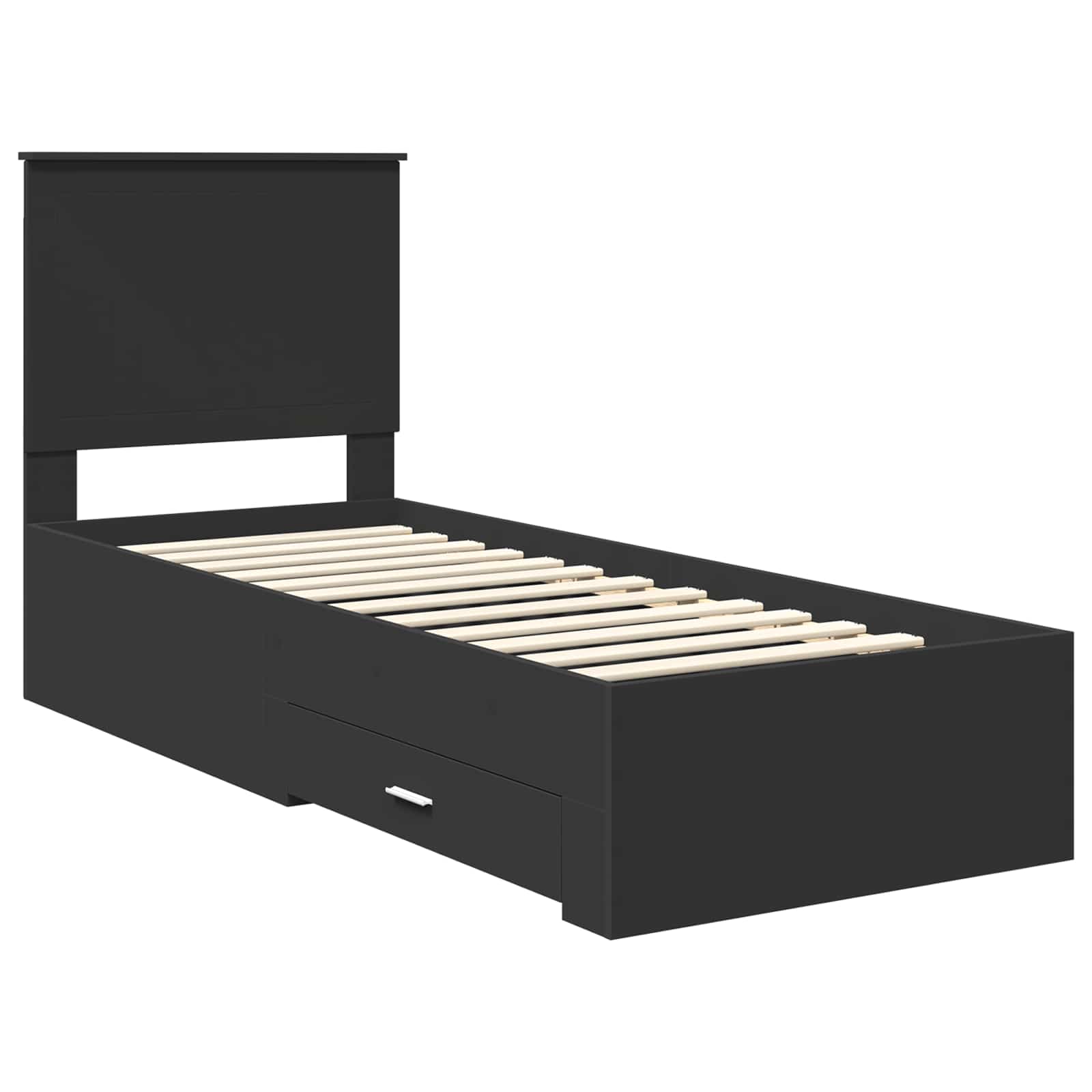 Cadre de lit Noir et argent 70 x 190 cm Bois d'ingénierie - XIOS
