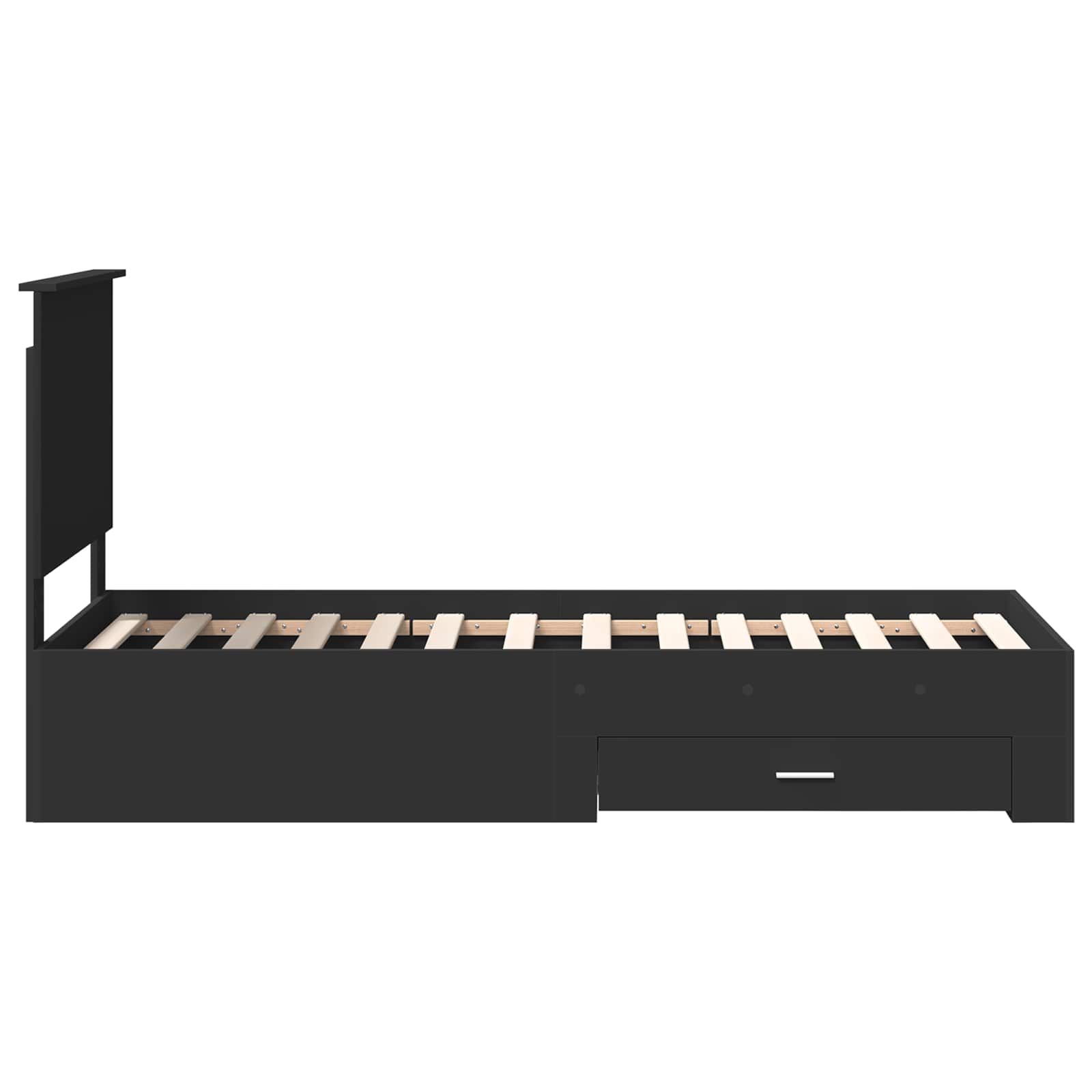 Cadre de lit Noir et argent 70 x 190 cm Bois d'ingénierie - XIOS