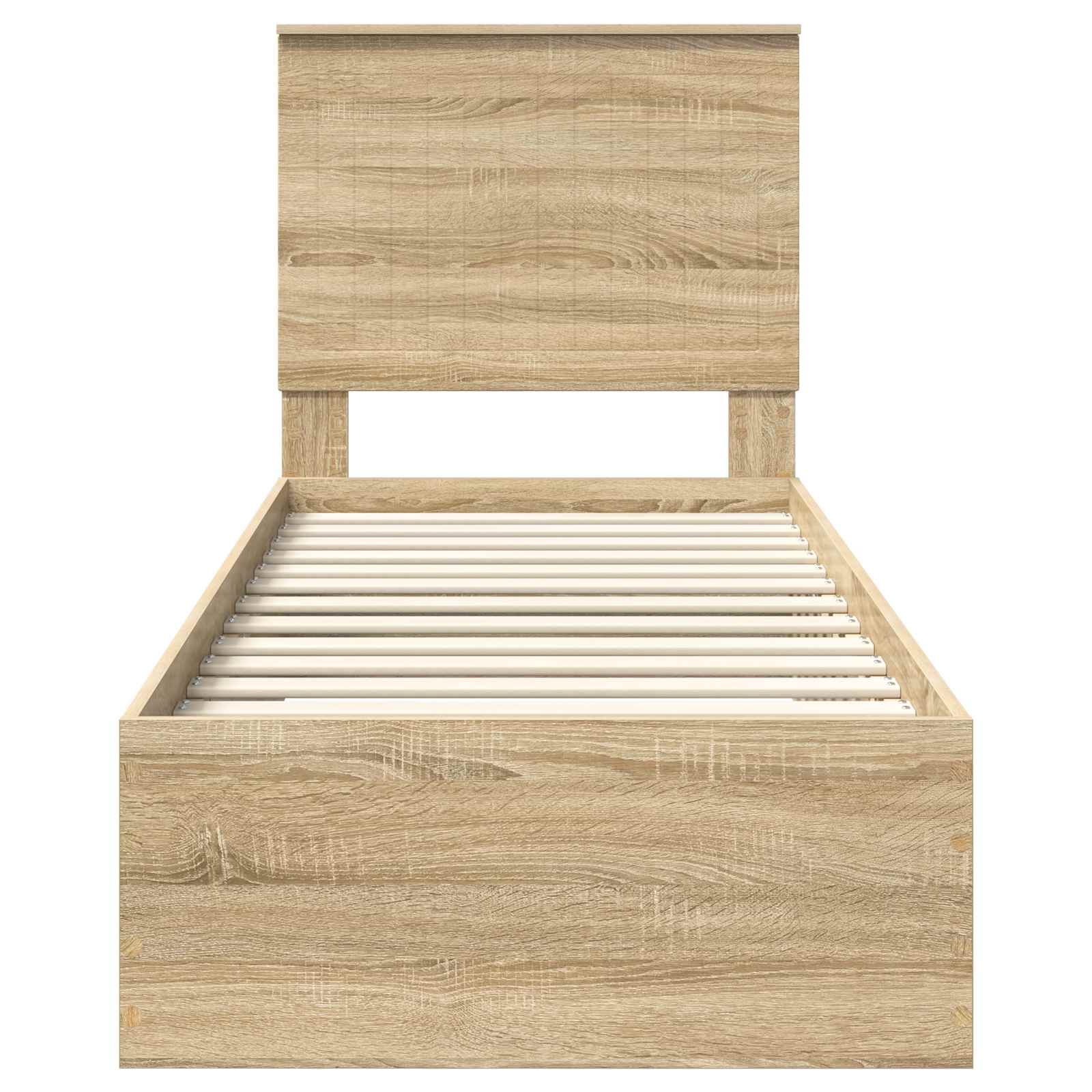 Cadre de lit avec tiroir Sonoma Chêne et Argent 70 x 190 cm - XIOS
