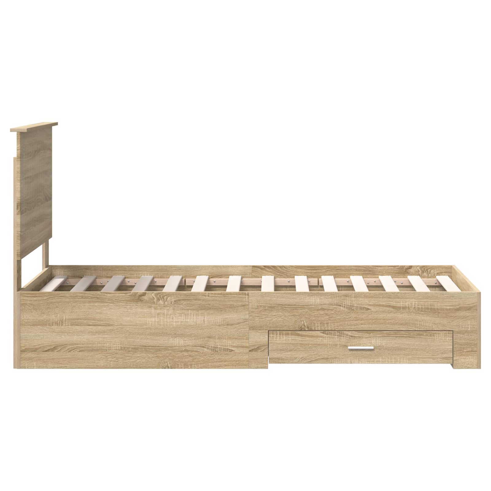 Cadre de lit avec tiroir Sonoma Chêne et Argent 70 x 190 cm - XIOS