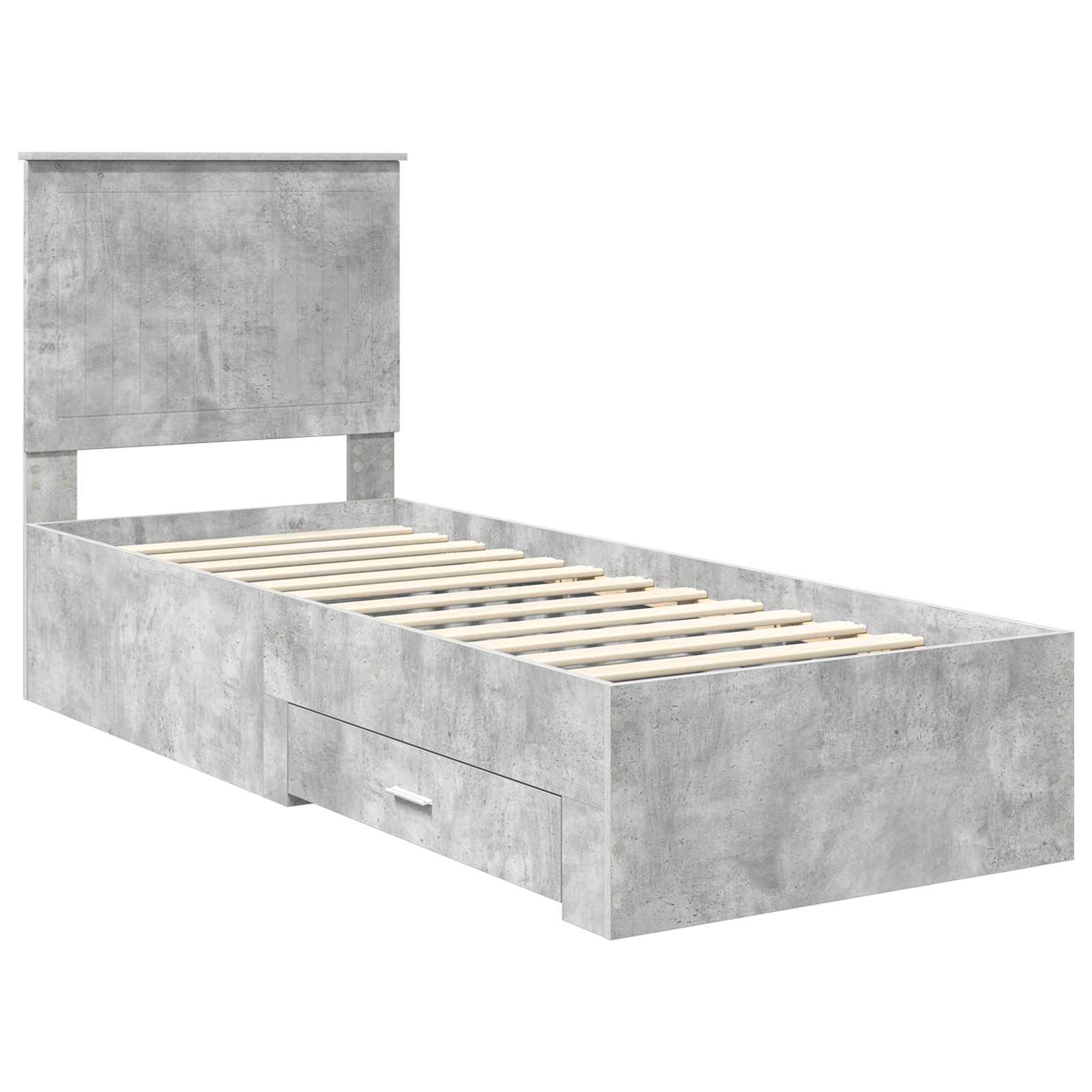 Cadre de lit Gris Béton et Argent 70 x 190 cm Bois d'ingénierie - XIOS