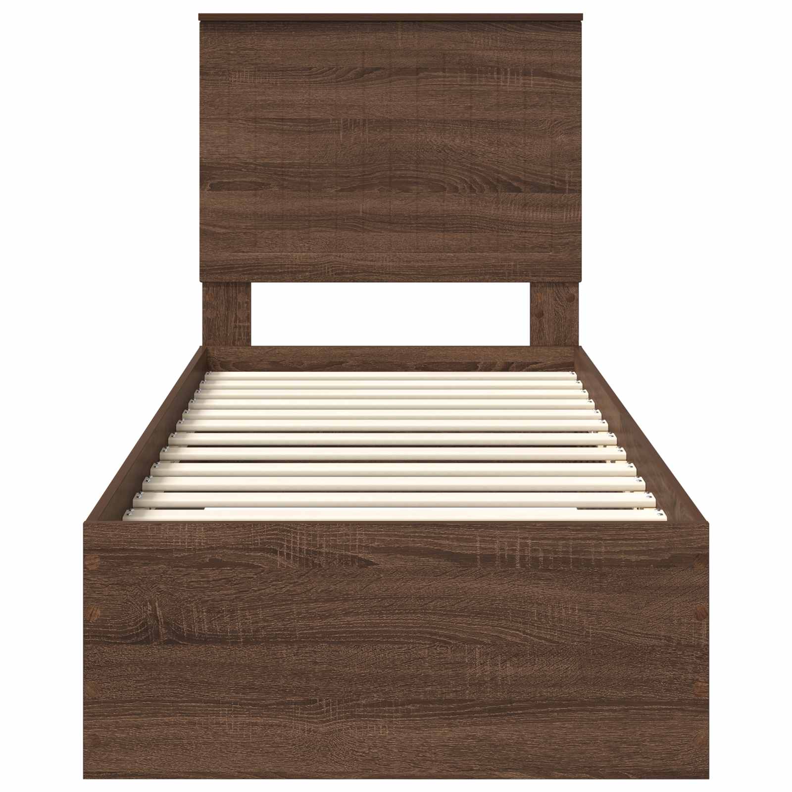 Cadre de lit avec tiroir Chêne Marron et Argent 70 x 190 cm - XIOS