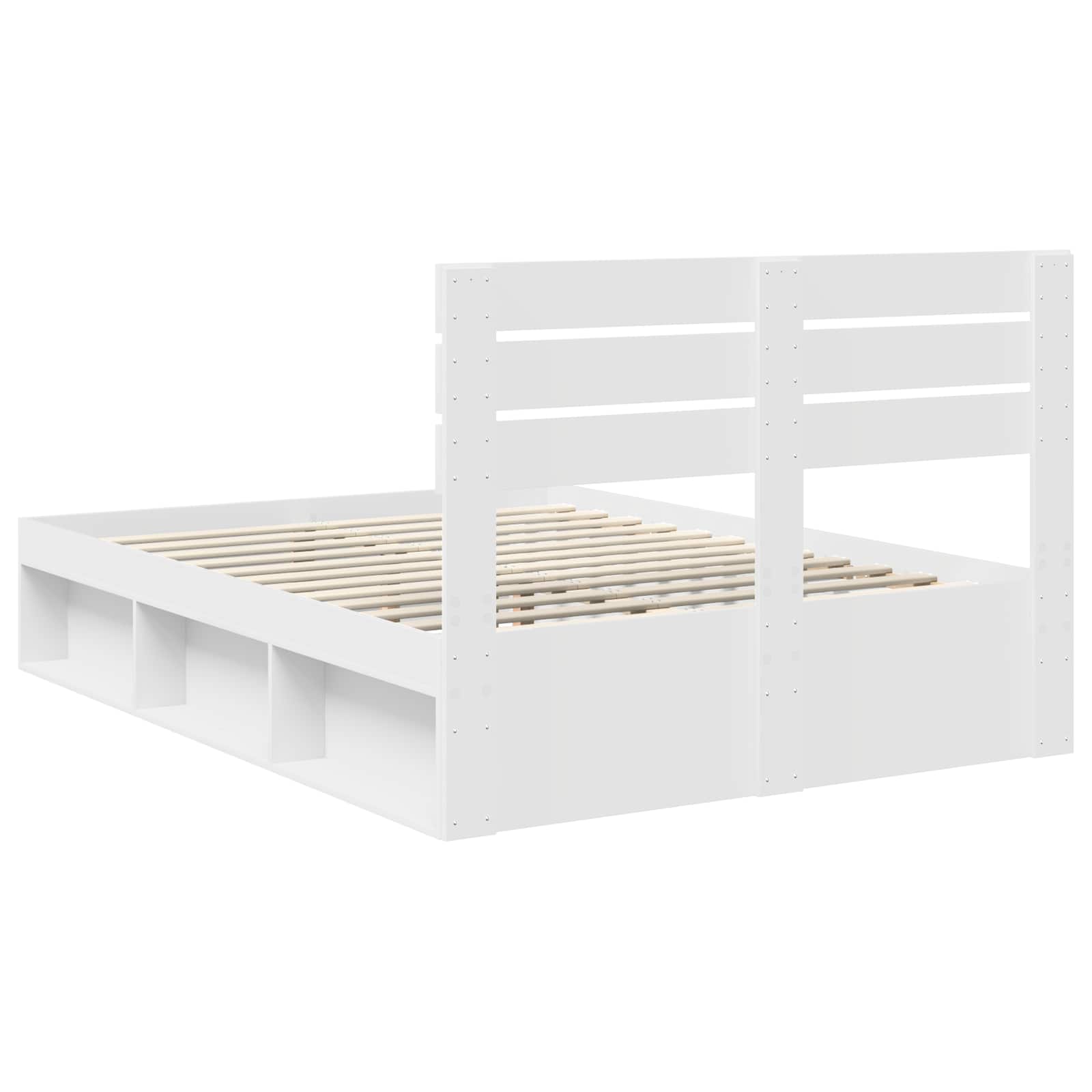 Cadre de lit avec tête de lit Blanc 140 x 190 cm Pin massif - XIOS