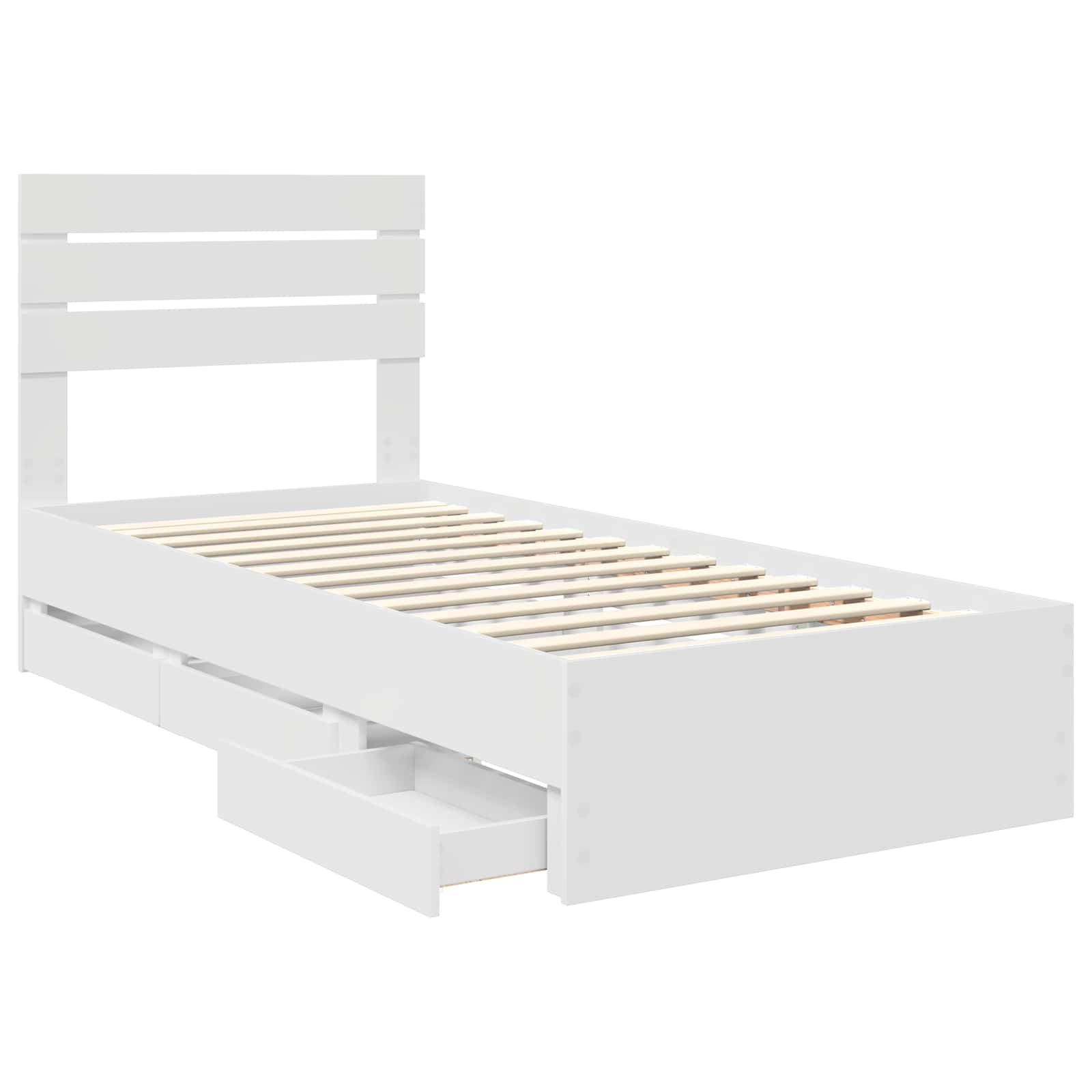 Cadre de lit avec tiroir Blanc 75 x 190 cm Bois Ingénierie - XIOS
