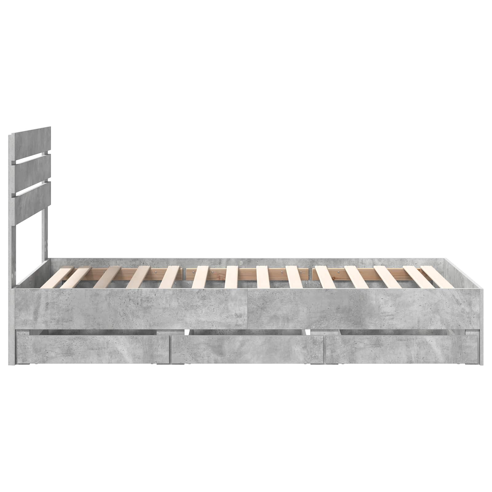 Cadre de lit avec tiroir Gris béton 75 x 190 cm Bois Ingénierie - XIOS