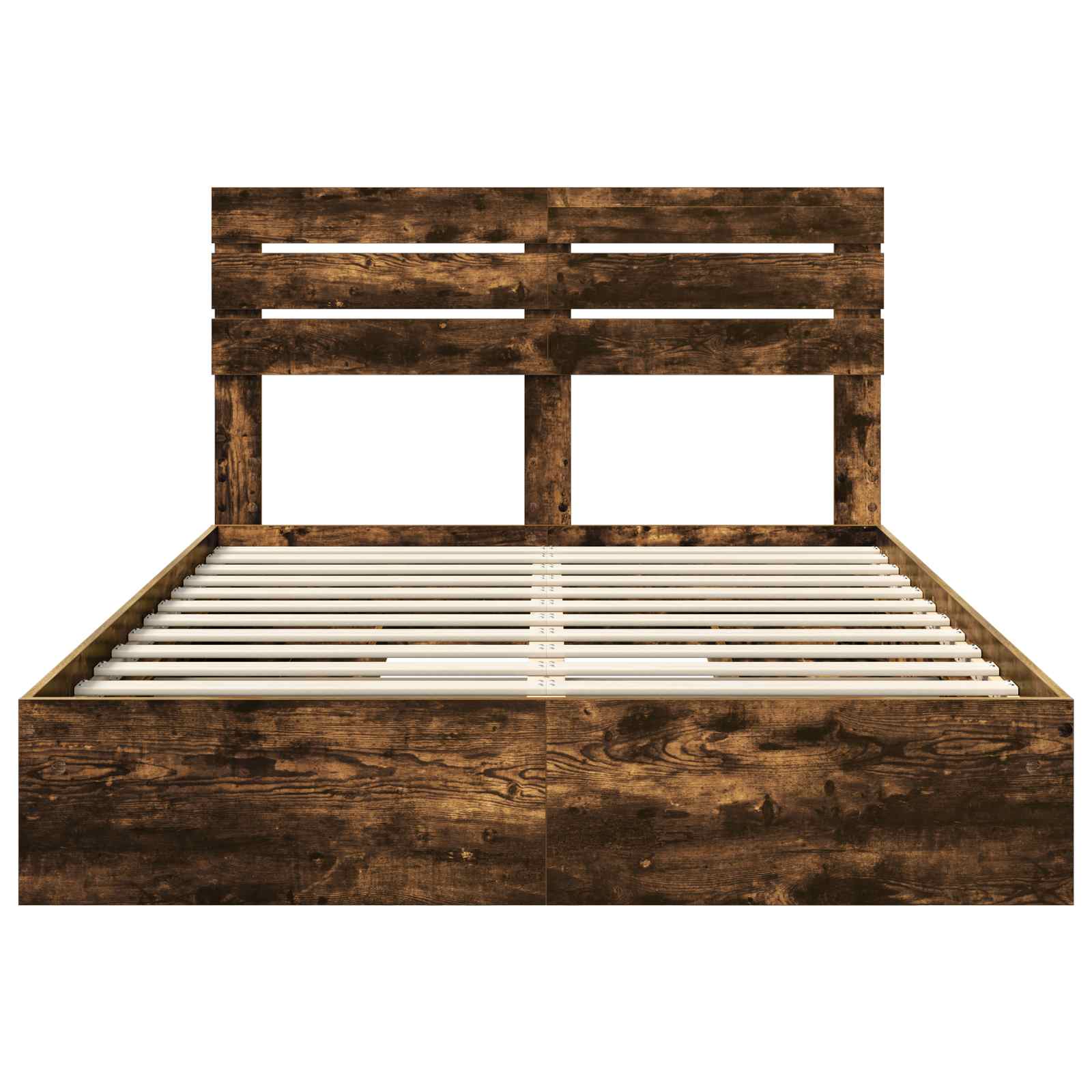 Lit de Rangement Chêne fumé 160 x 200 cm Bois d'ingénierie - XIOS