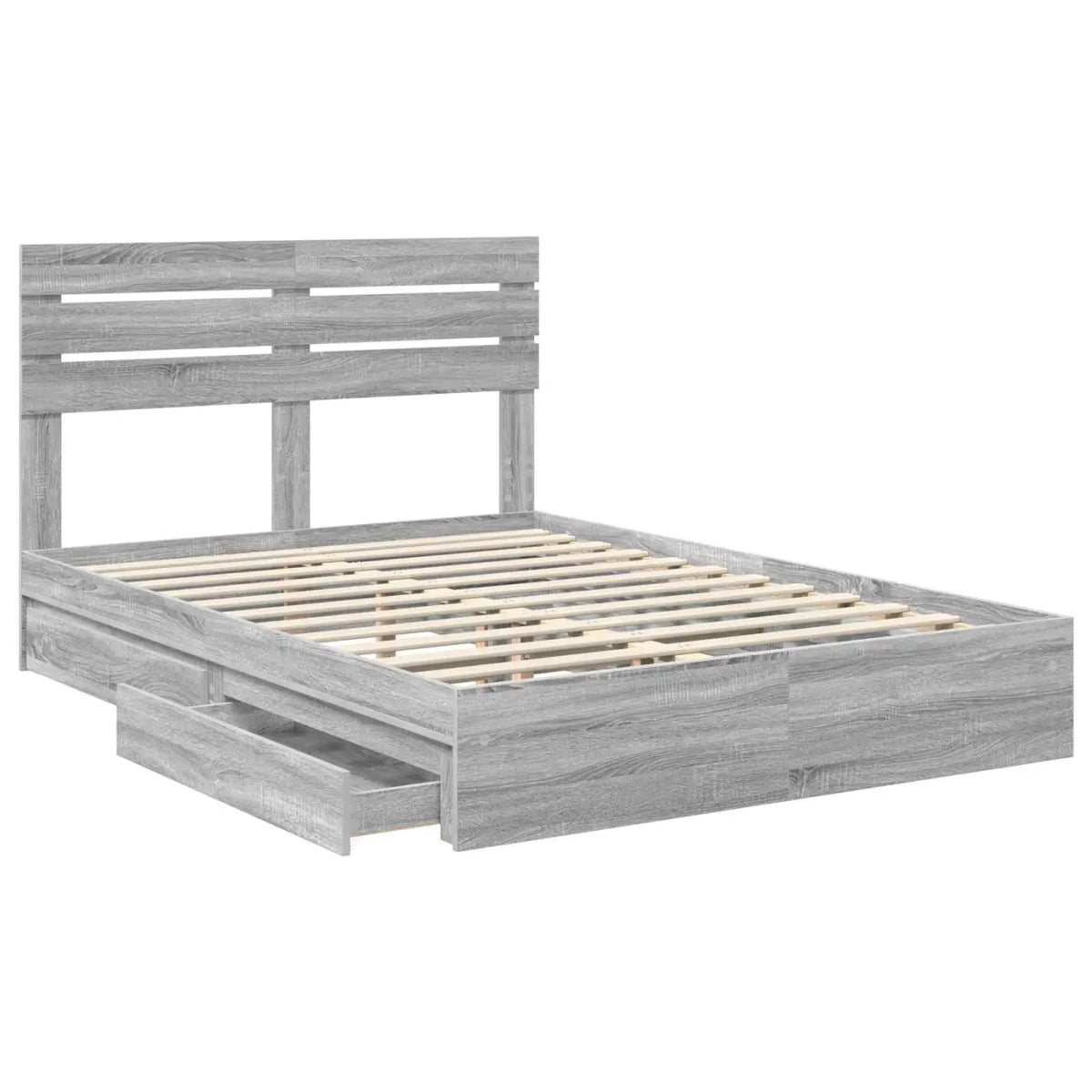 Lit de Rangement Gris Sonoma 150 x 200 cm Bois d’ingénierie - XIOS