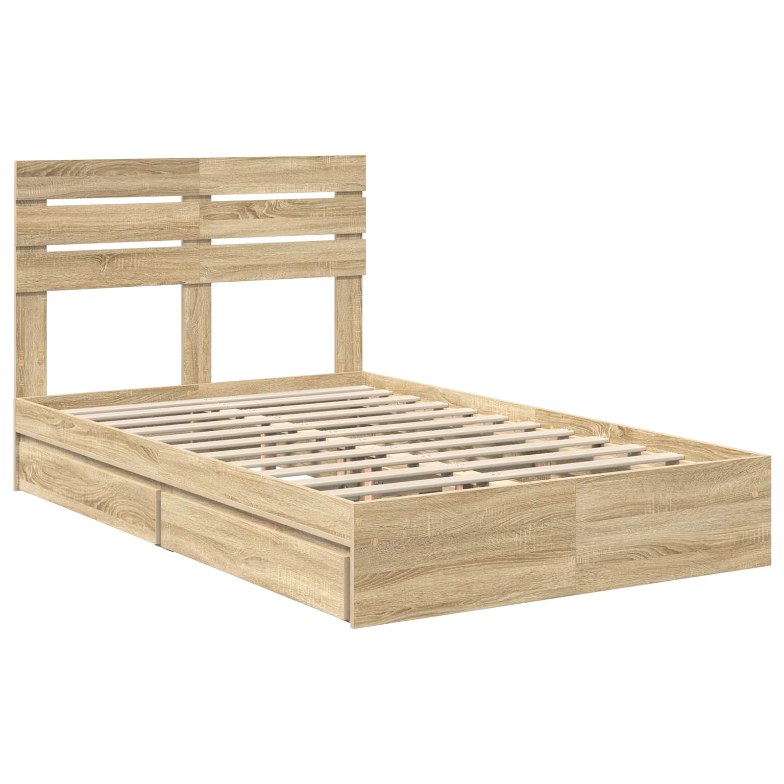 Lit de Rangement Chêne Sonoma 135 x 190 cm Bois d'ingénierie - XIOS