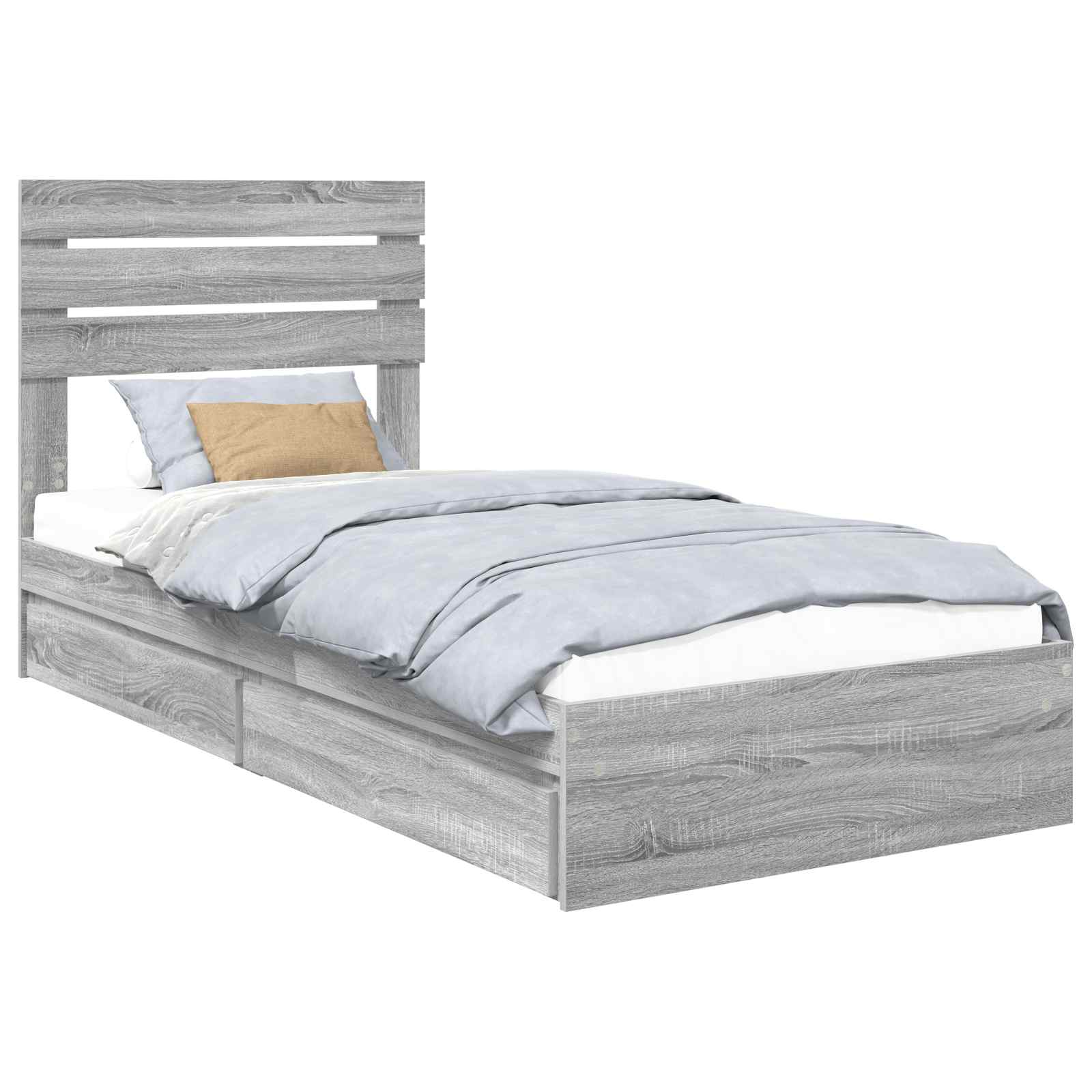 Lit de Rangement Gris Sonoma 100 x 200 cm Bois d'ingénierie - XIOS
