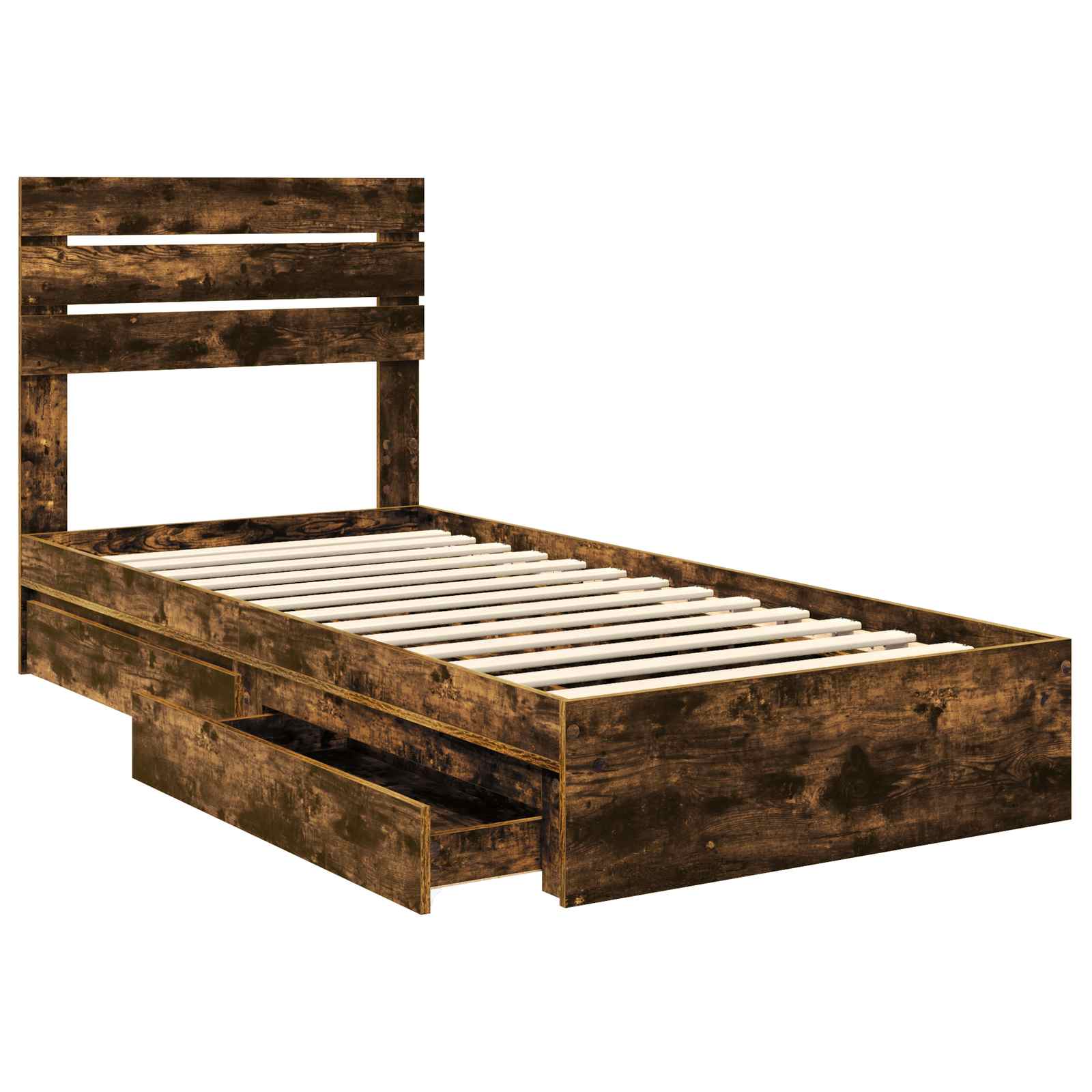 Lit de Rangement Chêne fumé 75 x 190 cm Bois d'ingénierie - XIOS
