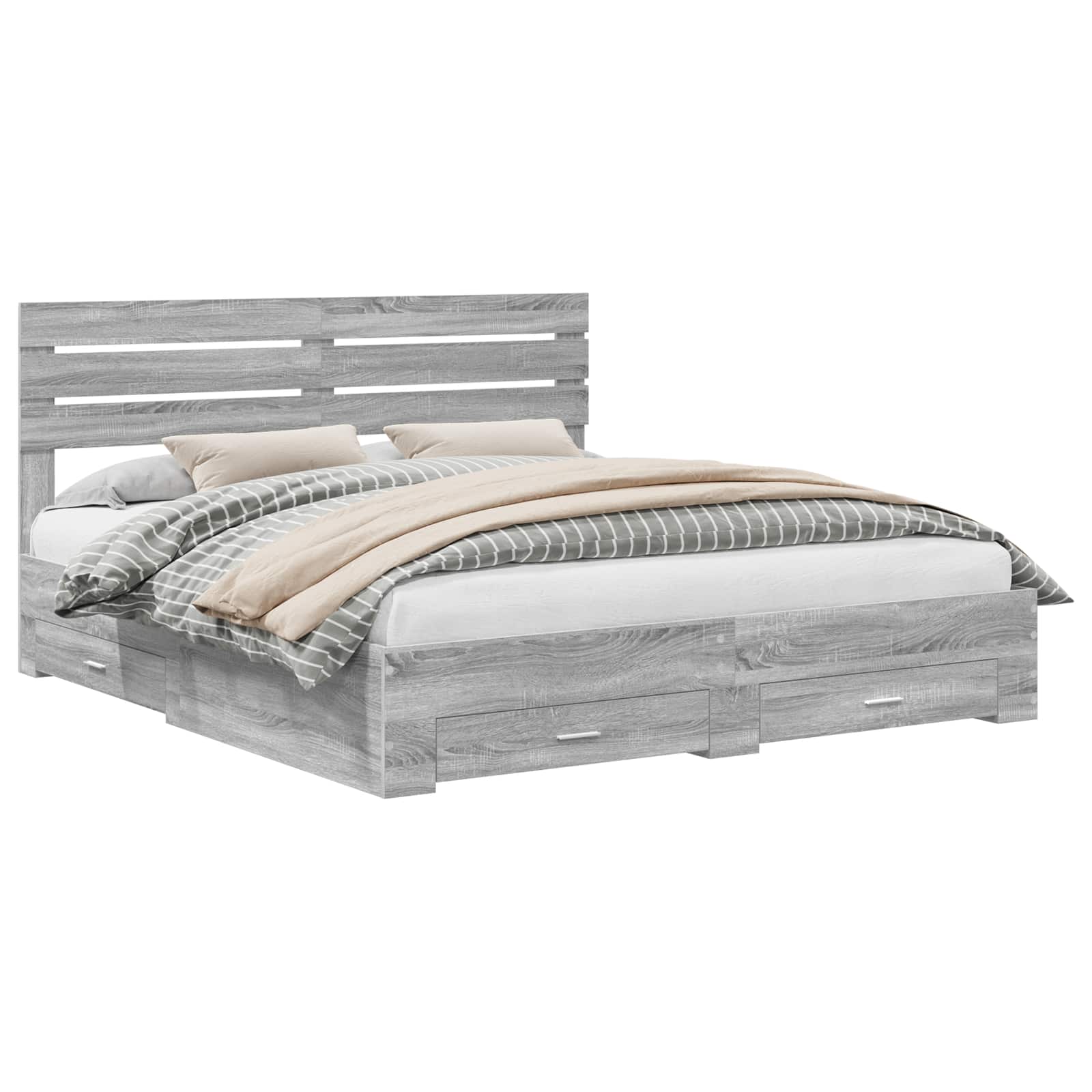 Cadre de lit avec tiroir avec tête de lit Bois d'ingénierie - XIOS