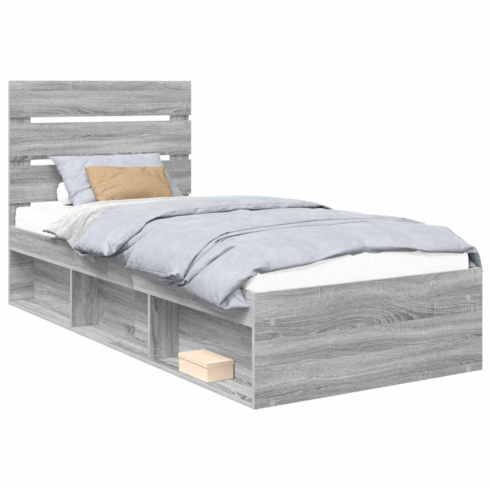 Cadre de lit Gris Sonoma 90 x 190 cm Bois de pin massif - XIOS