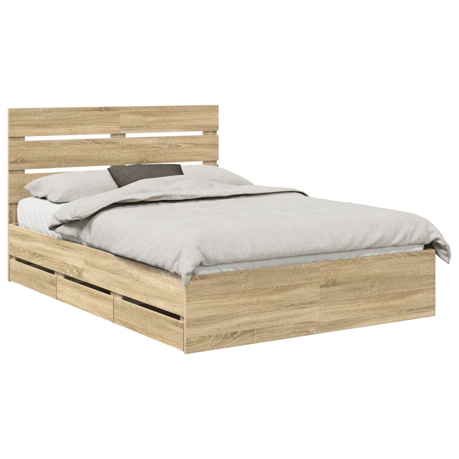 Cadre de lit Chêne Sonoma 140 x 190 cm Bois Ingénierie - XIOS
