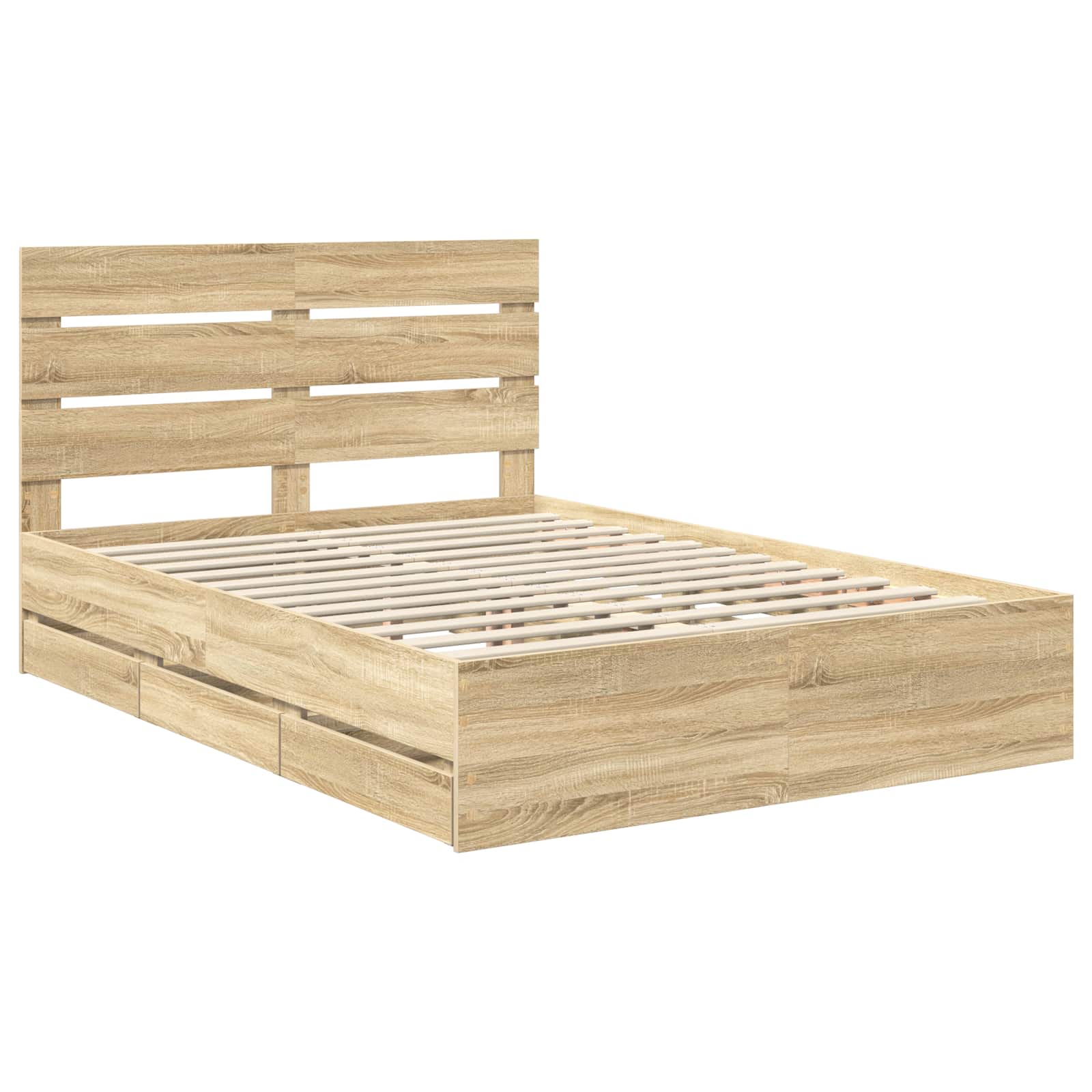 Cadre de lit Chêne Sonoma 140 x 190 cm Bois Ingénierie - XIOS