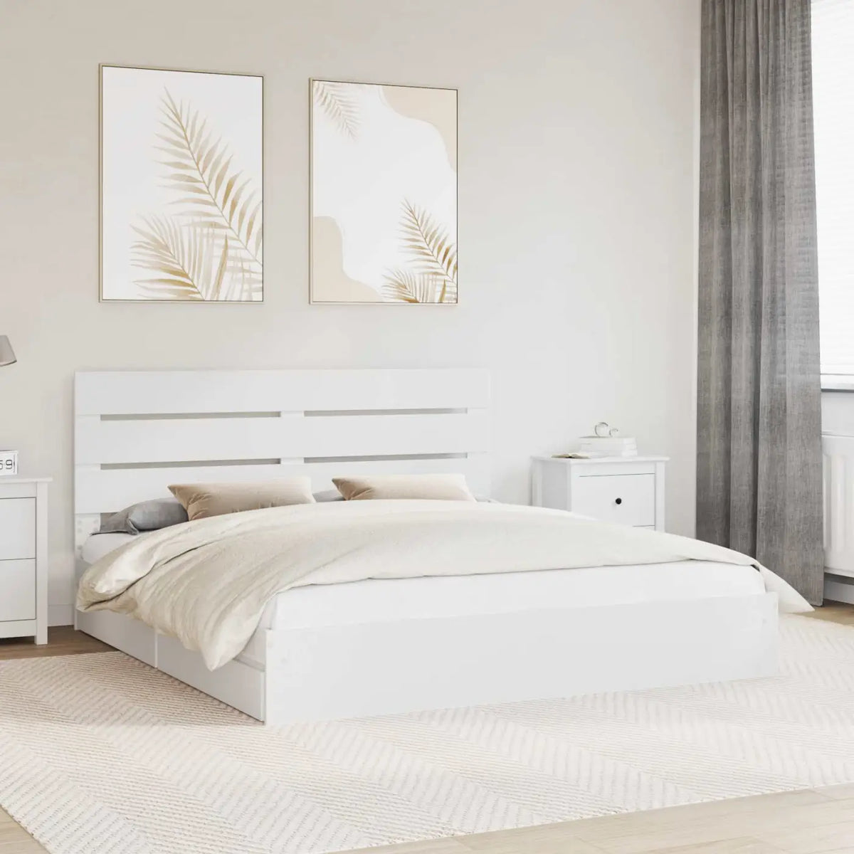 Lit de Rangement Blanc 180 x 200 cm Bois d’ingénierie - XIOS