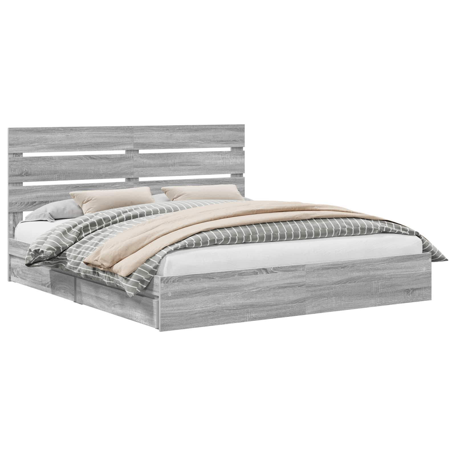Lit de Rangement Gris Sonoma 180 x 200 cm Bois d'ingénierie - XIOS