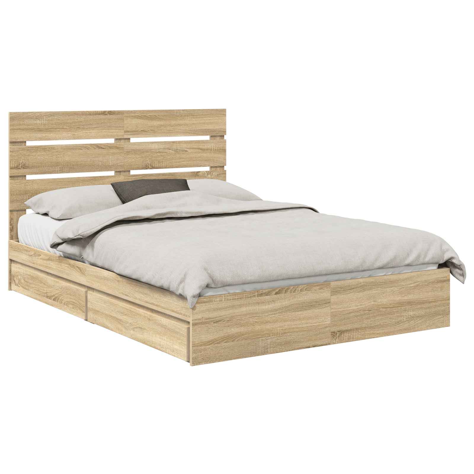 Lit de Rangement Chêne Sonoma 150 x 200 cm Bois d'ingénierie - XIOS