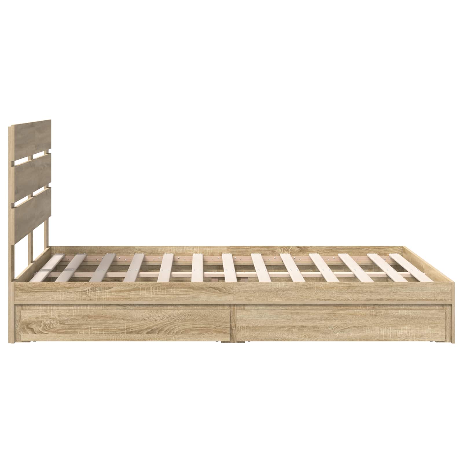 Lit de Rangement Chêne Sonoma 140 x 190 cm Bois d'ingénierie - XIOS