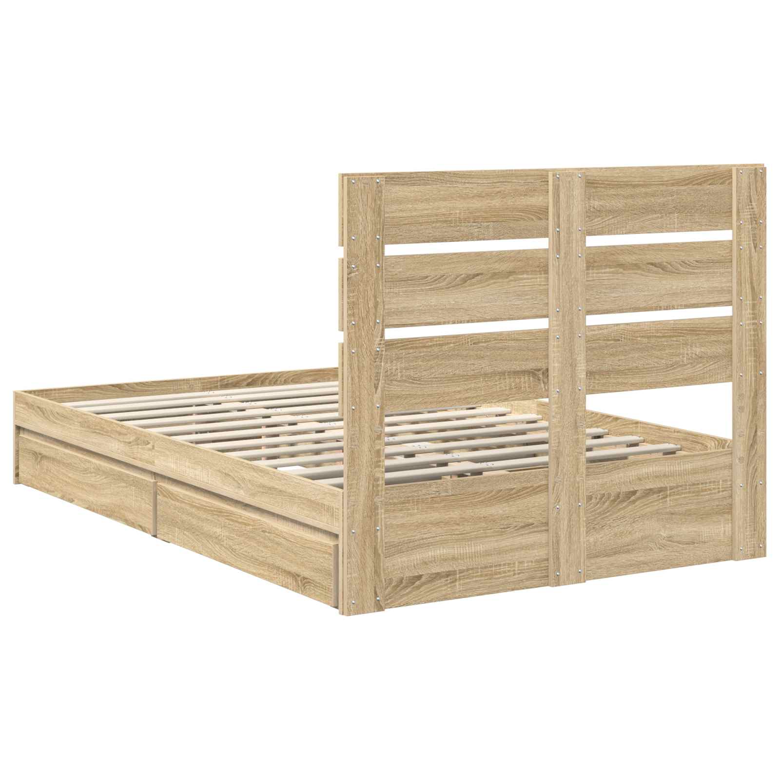 Lit de Rangement Chêne Sonoma 135 x 190 cm Bois d'ingénierie - XIOS