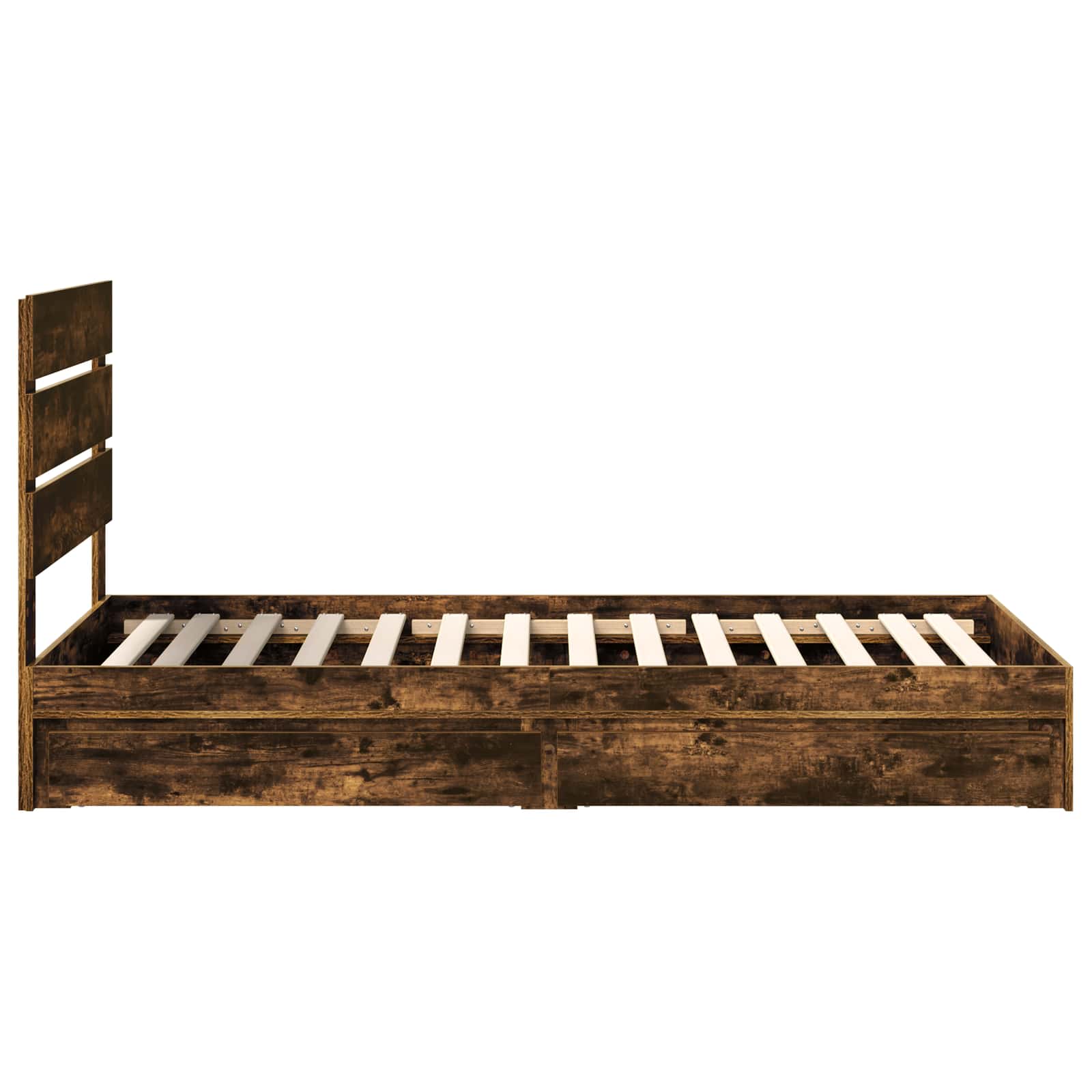 Lit de Rangement Chêne fumé 100 x 200 cm Bois d'ingénierie - XIOS