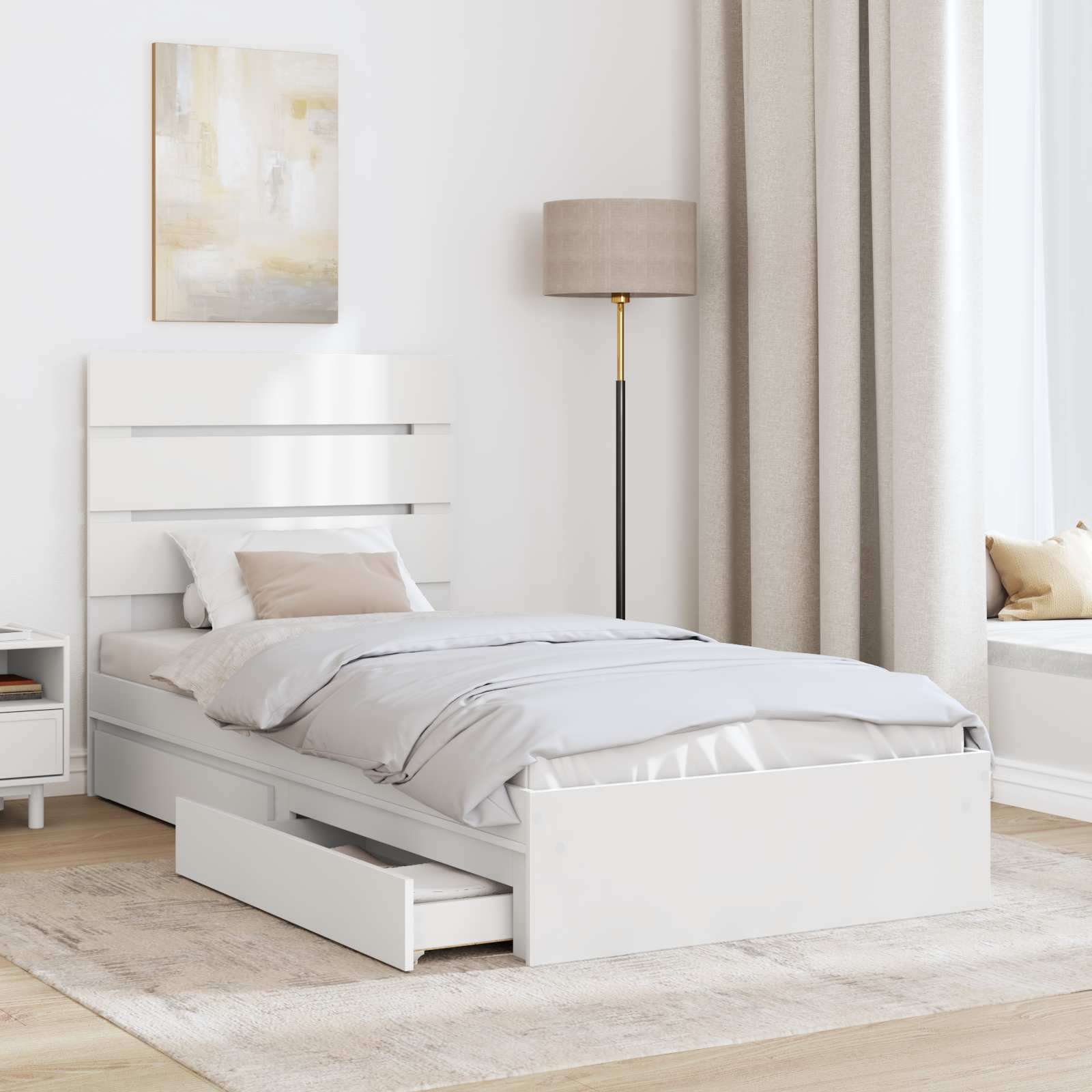 Lit de Rangement Blanc 70 x 190 cm Bois d'ingénierie - XIOS