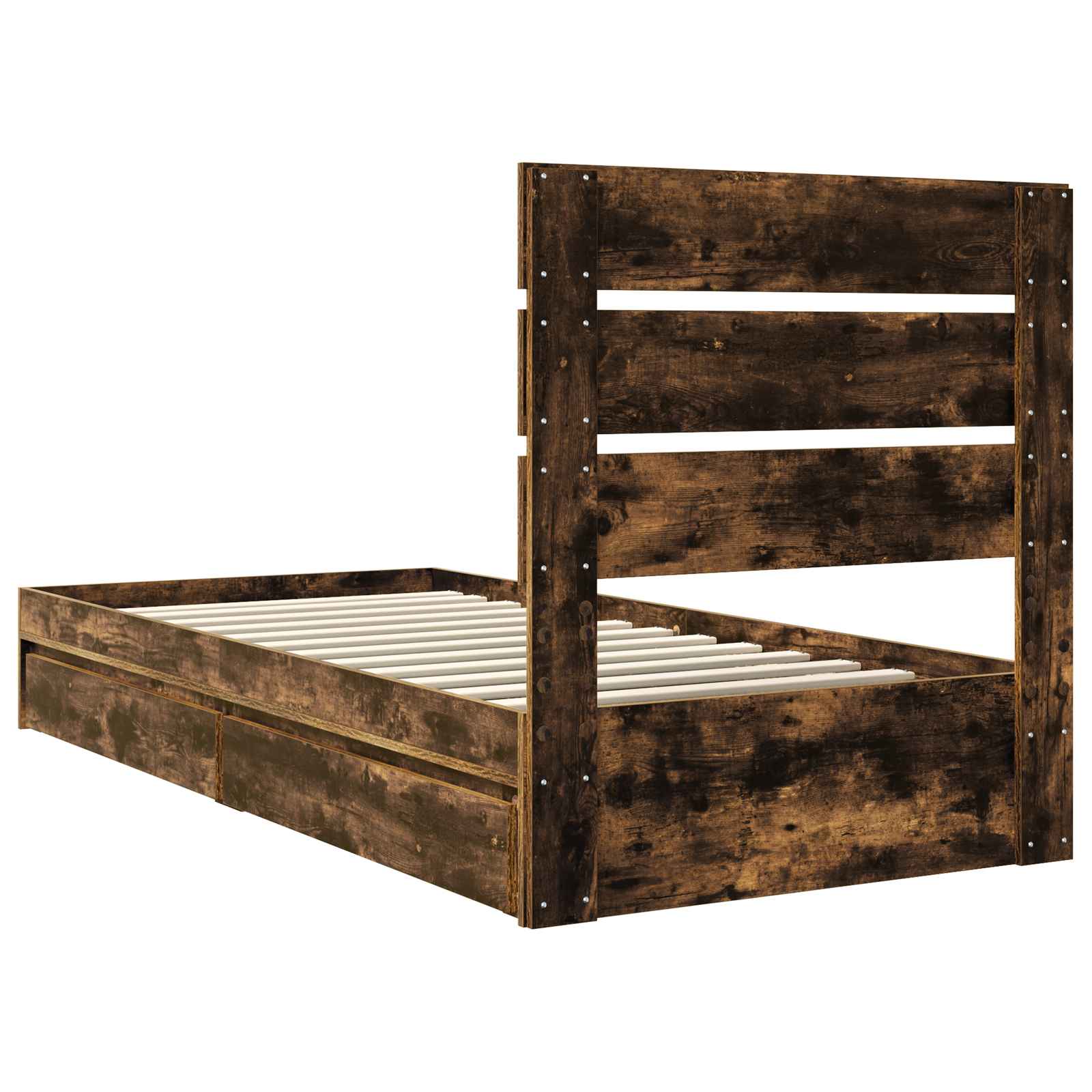 Lit de Rangement Chêne fumé 70 x 190 cm Bois d'ingénierie - XIOS