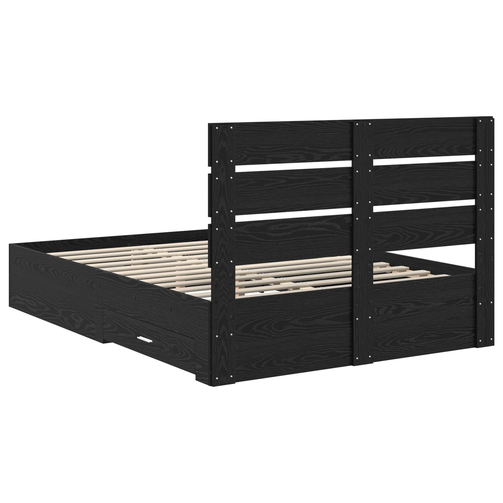 Cadre de lit Chêne noir 140 x 190 cm Bois d'ingénierie - XIOS