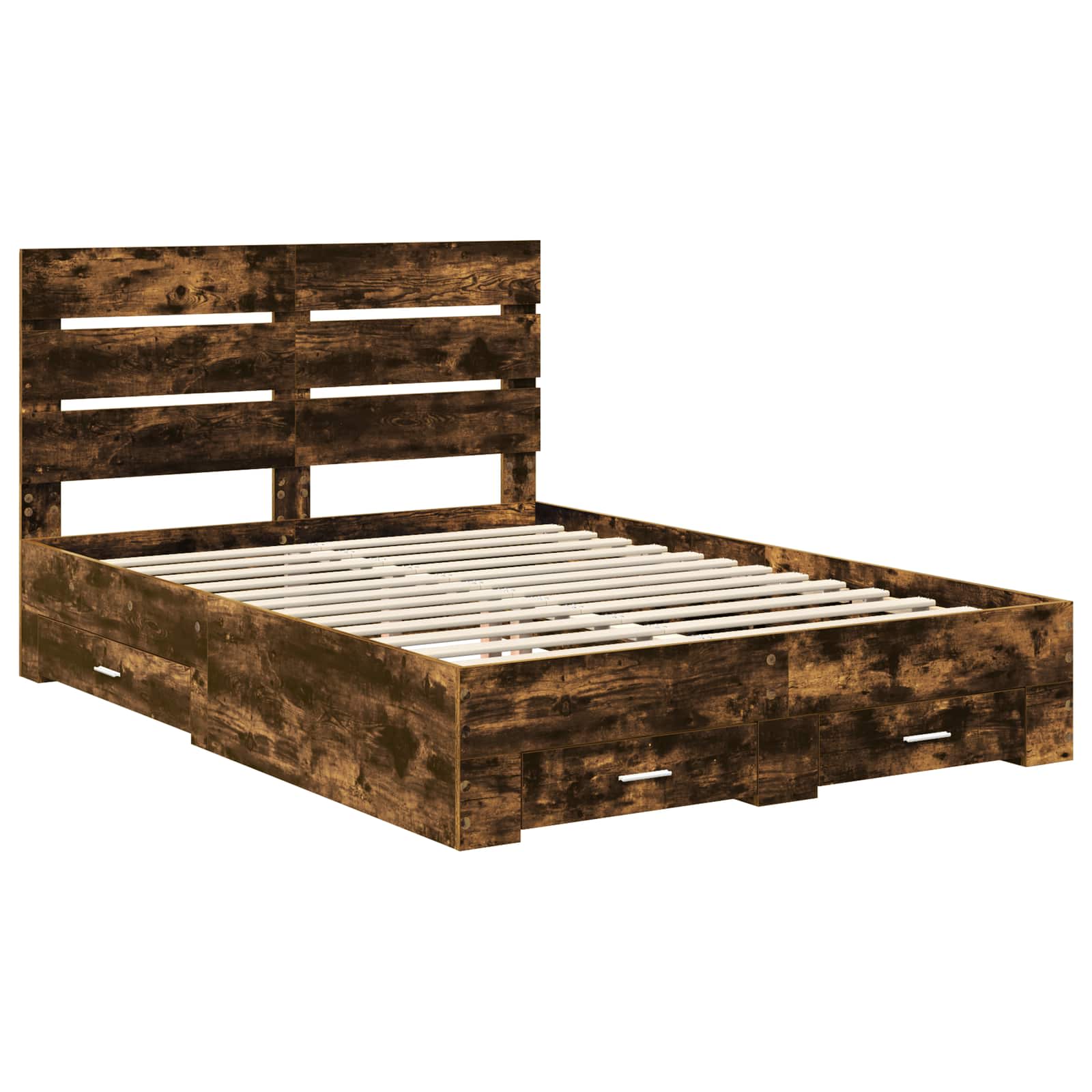 Cadre de lit Chêne fumé 140 x 190 cm Bois d'ingénierie - XIOS
