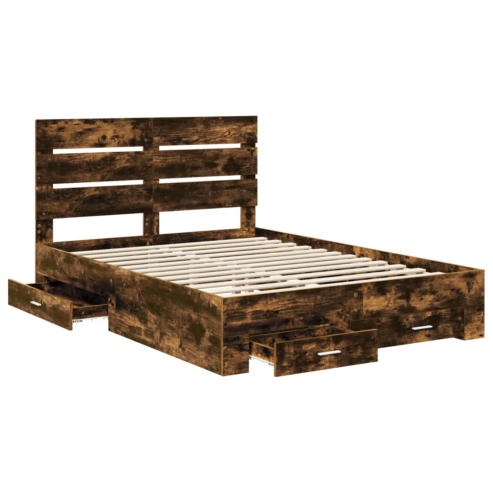 Cadre de lit Chêne fumé 140 x 190 cm Bois d'ingénierie - XIOS