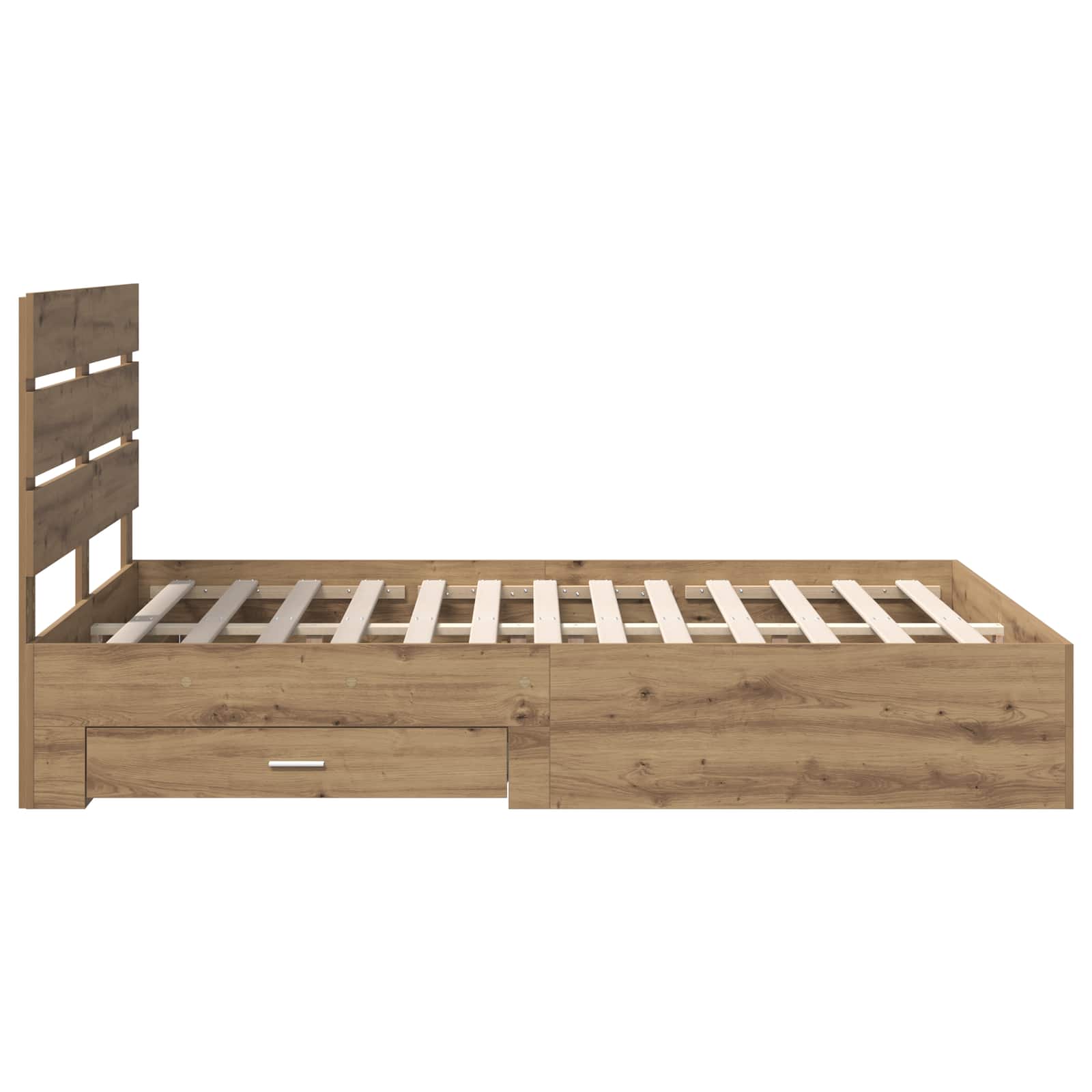 Cadre de lit Chêne artisanal 140 x 190 cm Bois d'ingénierie - XIOS