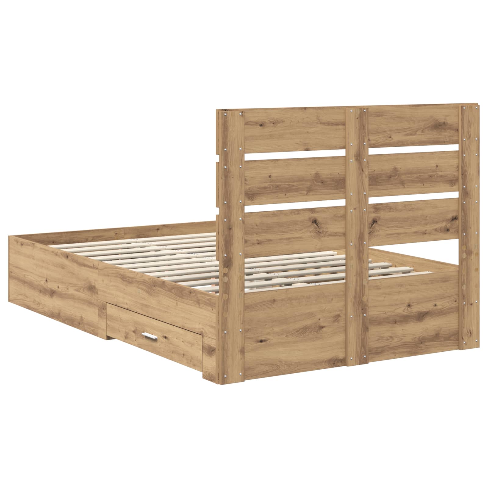 Cadre de lit Chêne artisanal 120 x 190 cm Bois d'ingénierie - XIOS