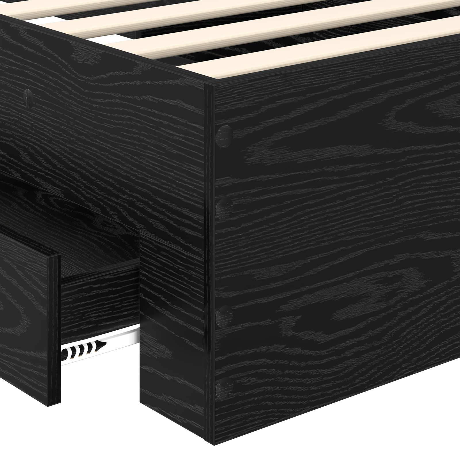 Cadre de lit Chêne noir 100 x 200 cm Bois d'ingénierie - XIOS