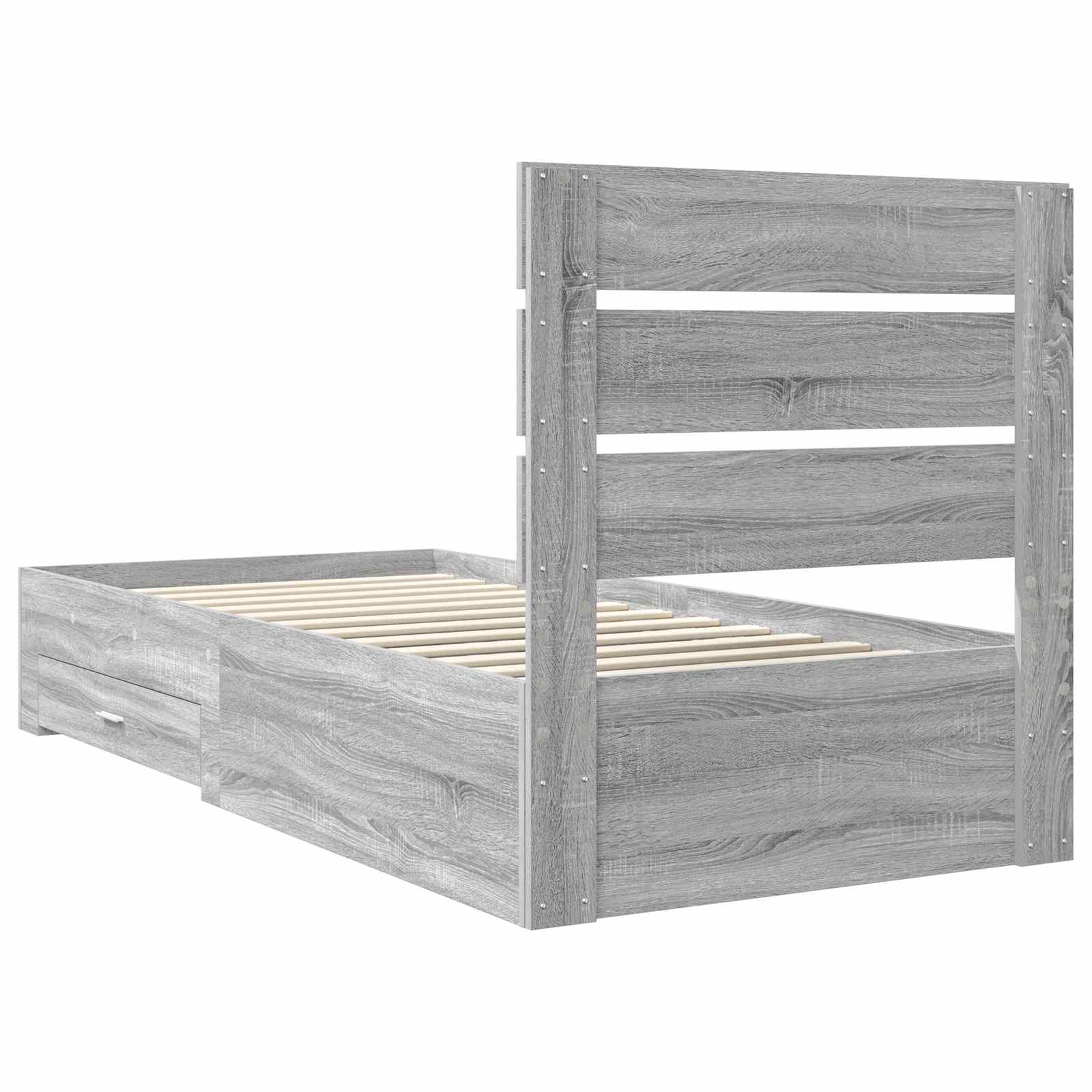 Cadre de lit Gris Sonoma 90 x 190 cm Bois d'ingénierie - XIOS