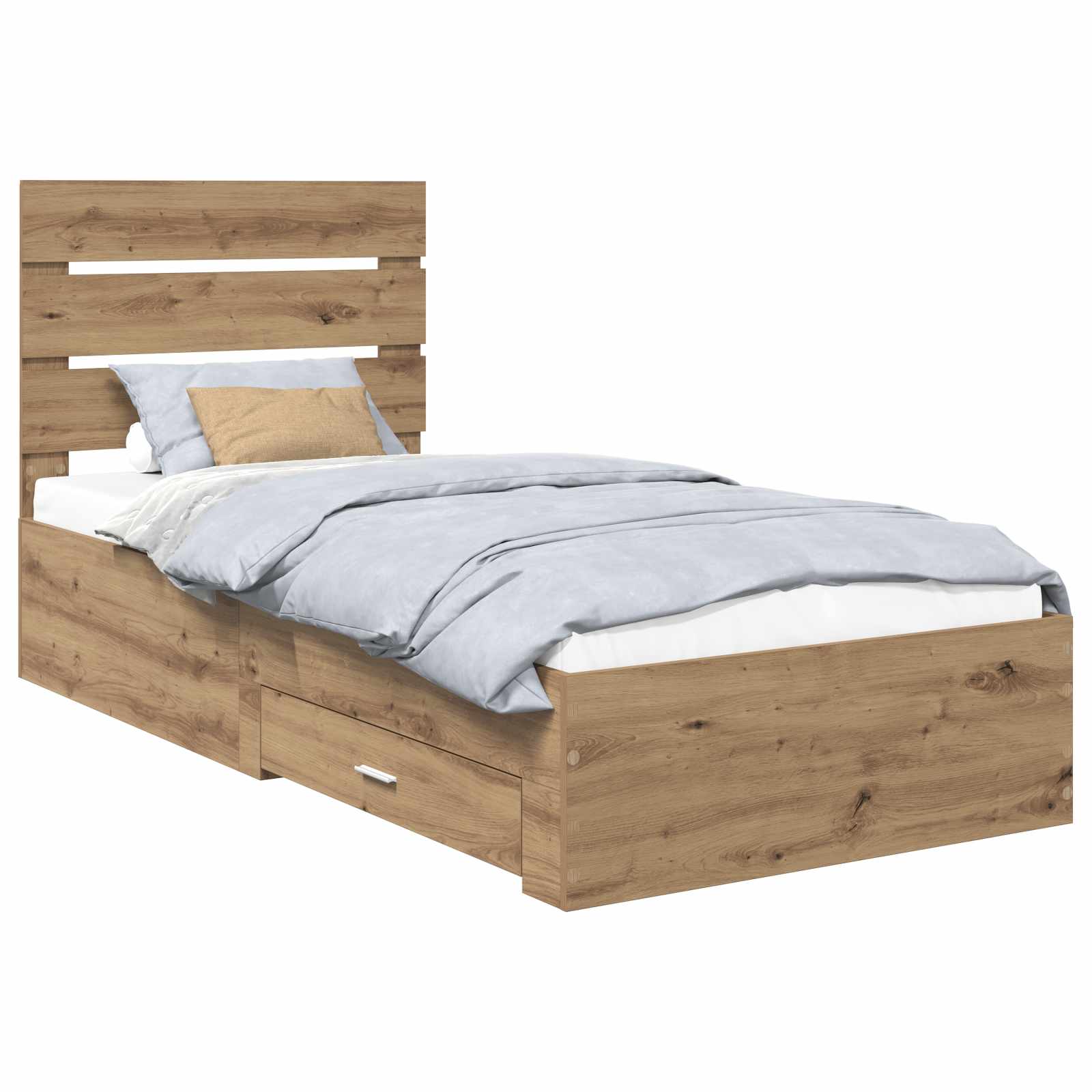 Cadre de lit Chêne artisanal 90 x 190 cm Bois d'ingénierie - XIOS