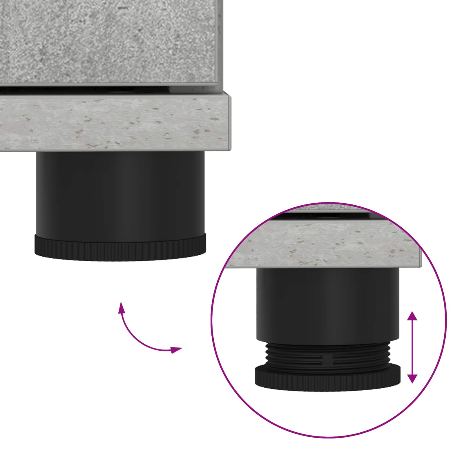 Banc d'entrée avec coussin Gris béton 60 x 38 x 46 cm - XIOS