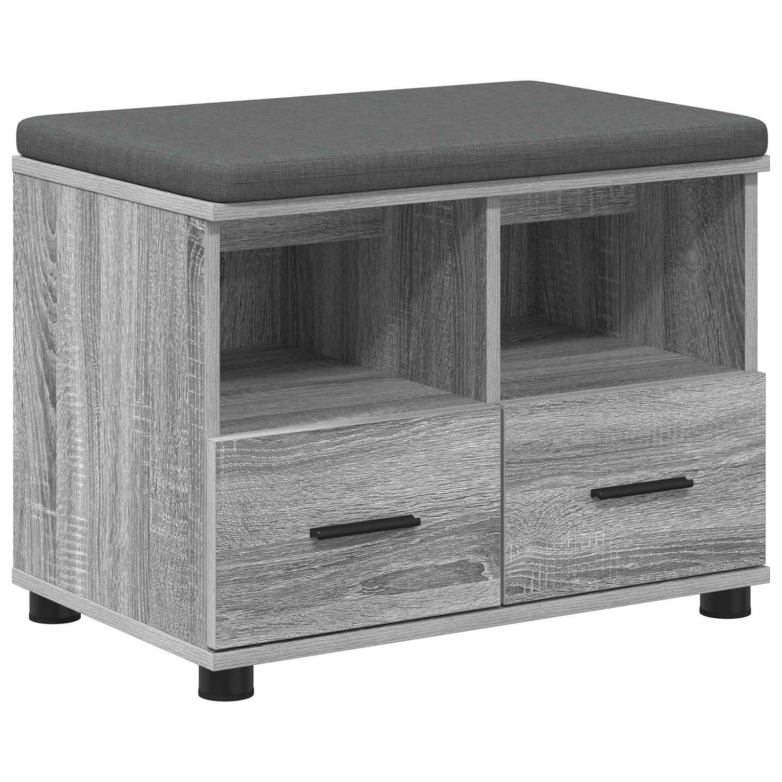 Banc d'entrée avec coussin Gris Sonoma 60 x 38 x 46 cm - XIOS