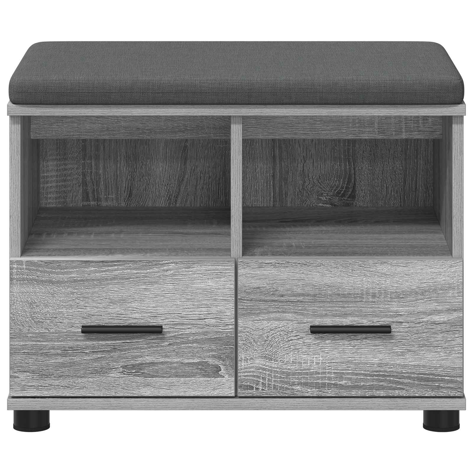 Banc d'entrée avec coussin Gris Sonoma 60 x 38 x 46 cm - XIOS