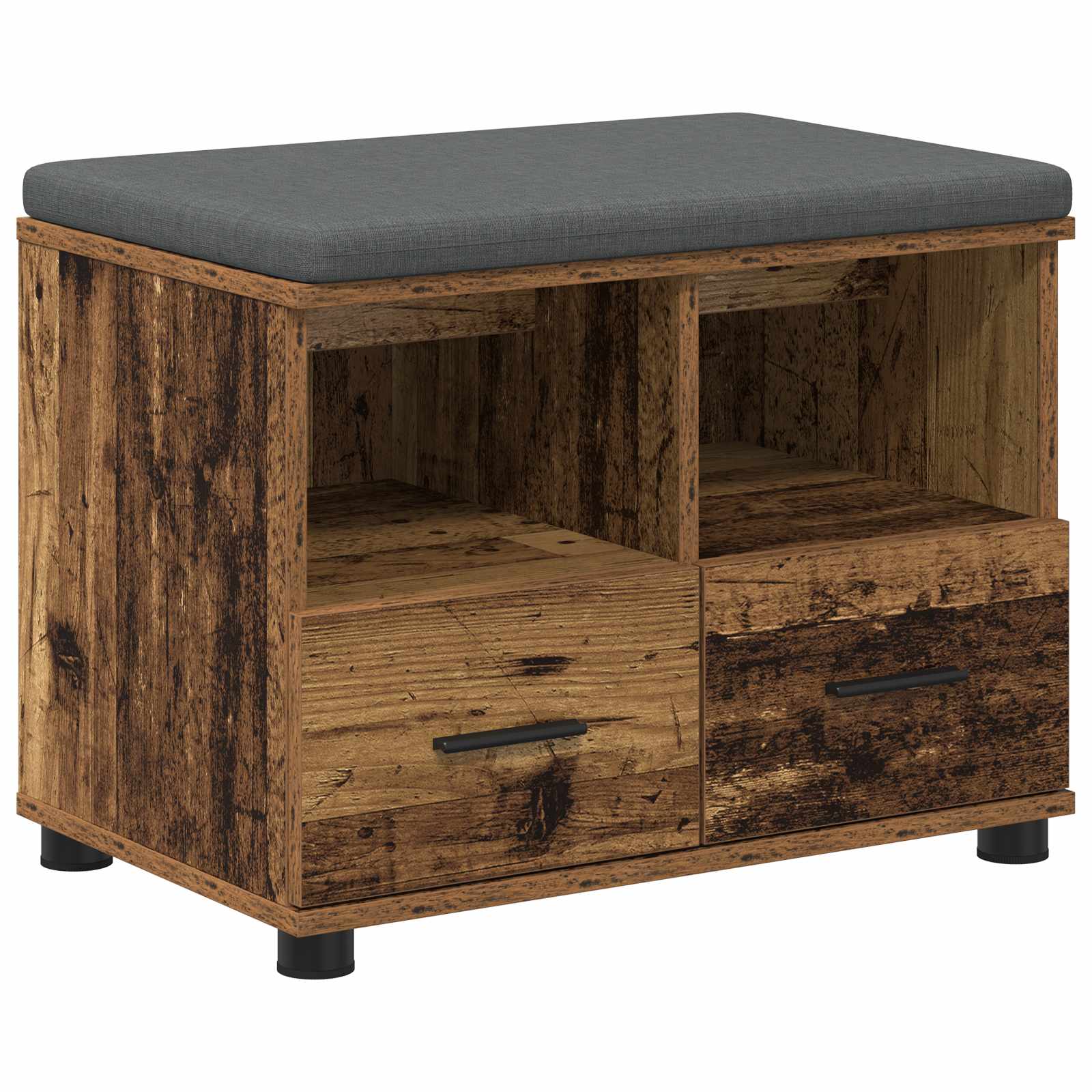 Banc d'entrée avec coussin Bois ancien 60 x 38 x 46 cm - XIOS