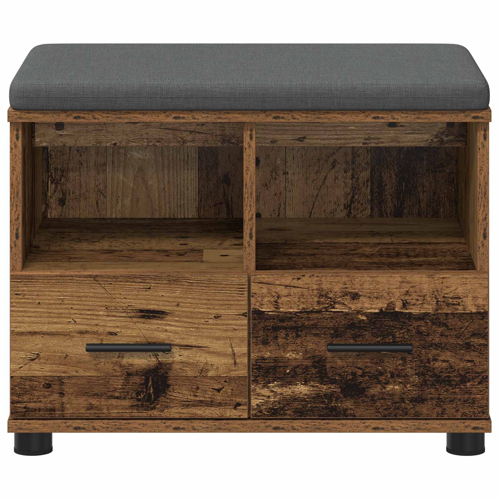 Banc d'entrée avec coussin Bois ancien 60 x 38 x 46 cm - XIOS