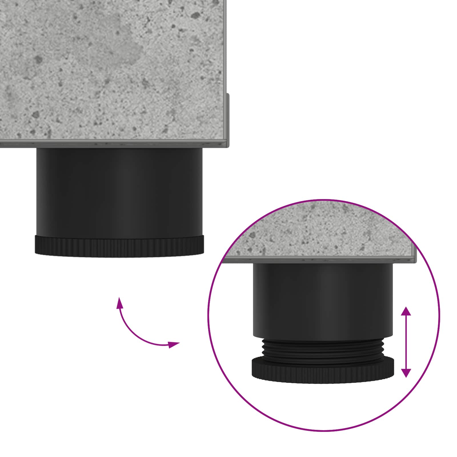 Banc d'entrée avec coussin Gris béton 60 x 38 x 46 cm - XIOS