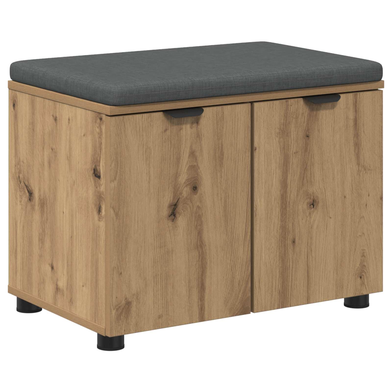 Banc d'entrée avec coussin Chêne artisanal 60 x 38 x 46 cm - XIOS